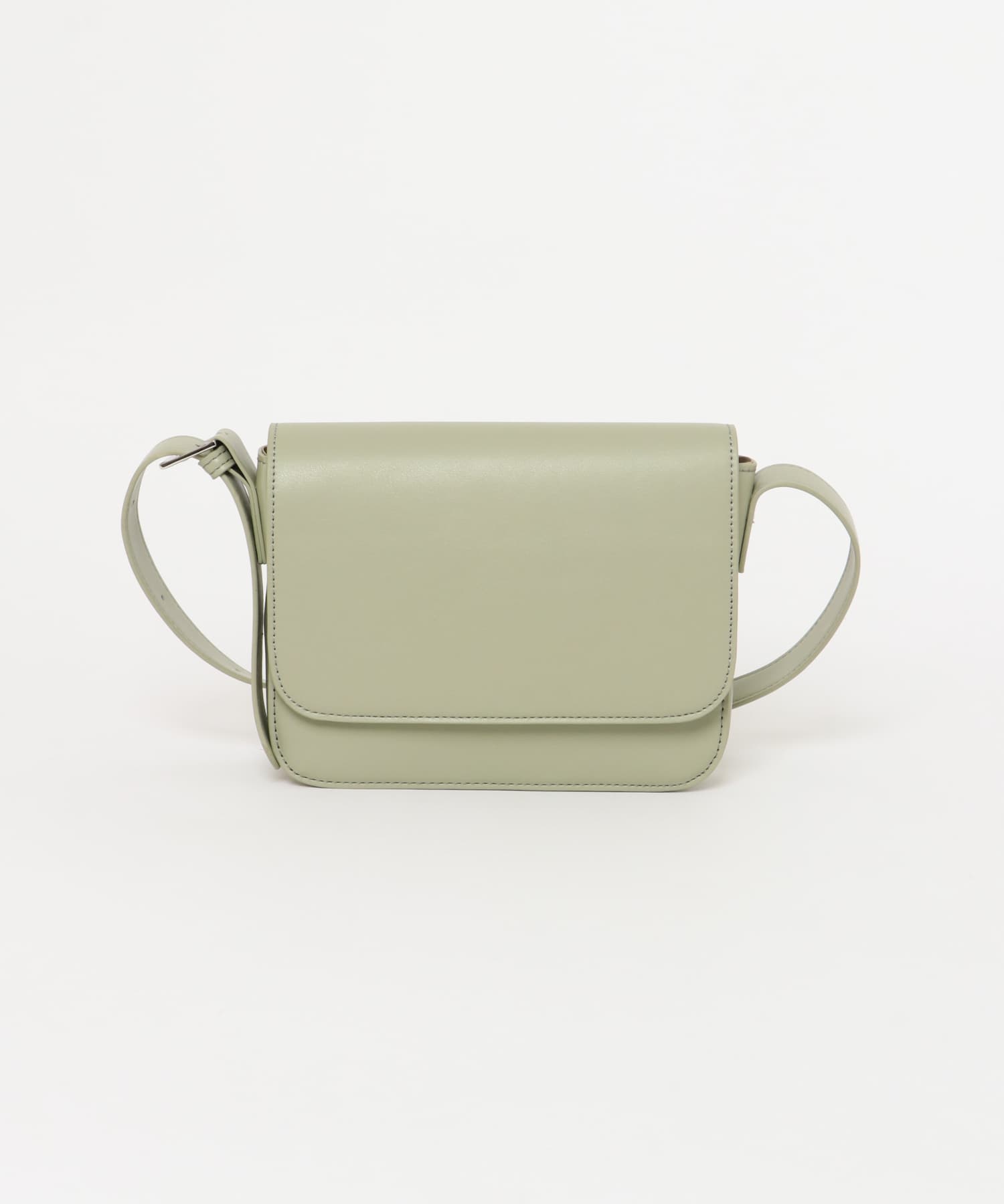 フェイクレザースクエアフラップショルダー MINT one