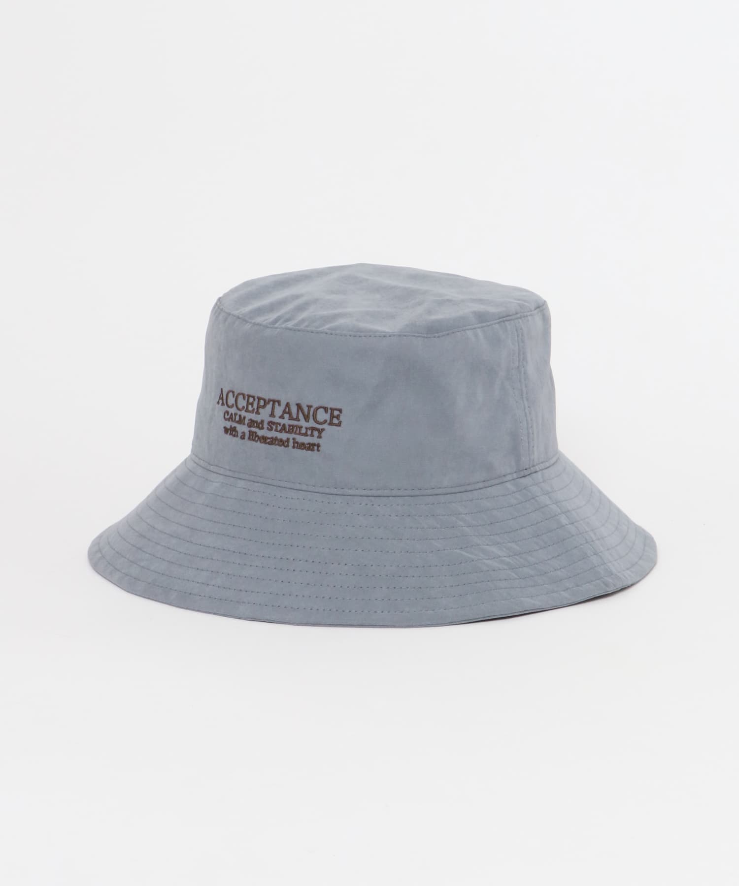 ピーチキモウロゴシシュウバケットハット BLUE one