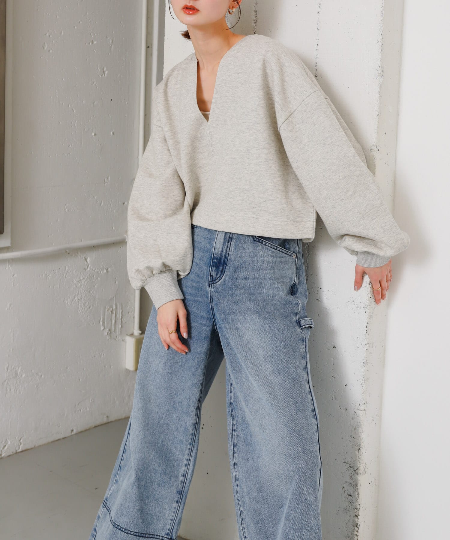 ボリュームスリーブクロップドトップ