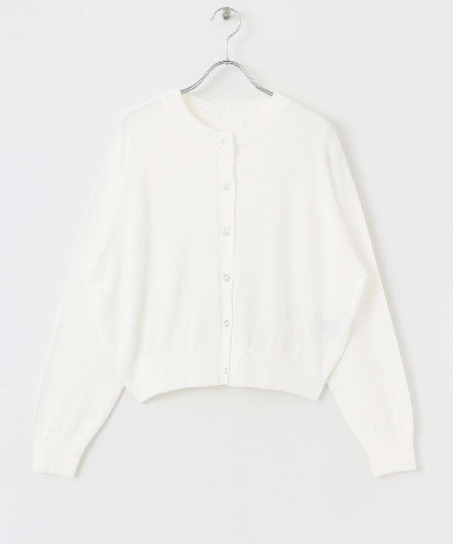 リングドットクルーネックカーディガン OFF WHITE one