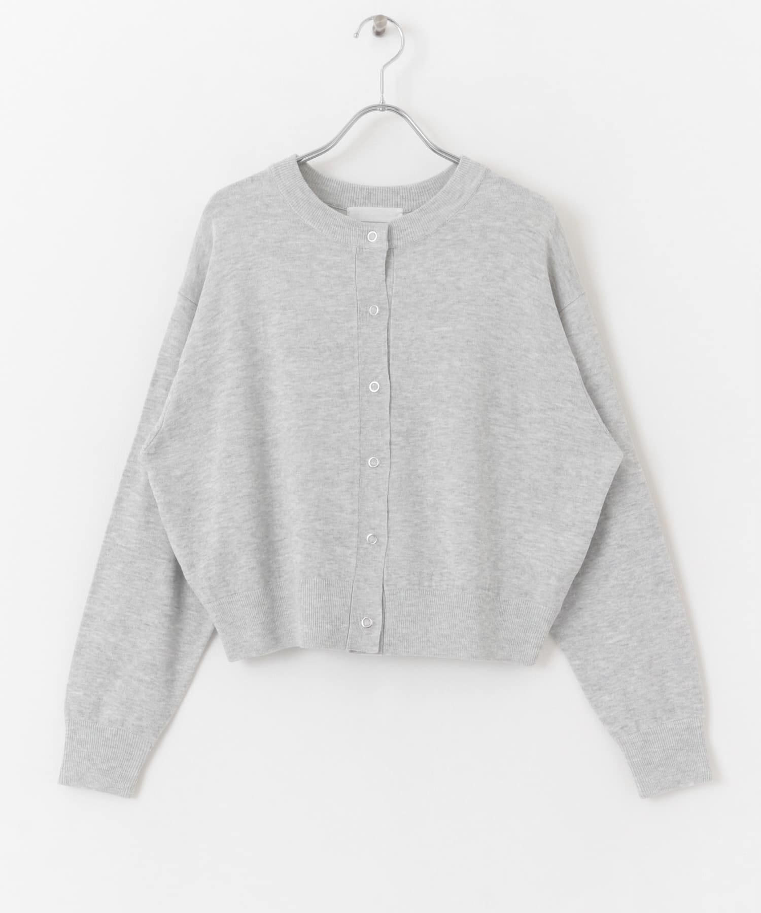 リングドットクルーネックカーディガン L.GRAY one