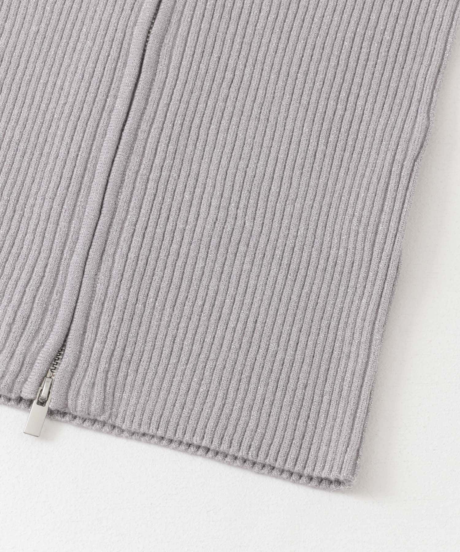 ラメジップニットビスチェ GRAY one