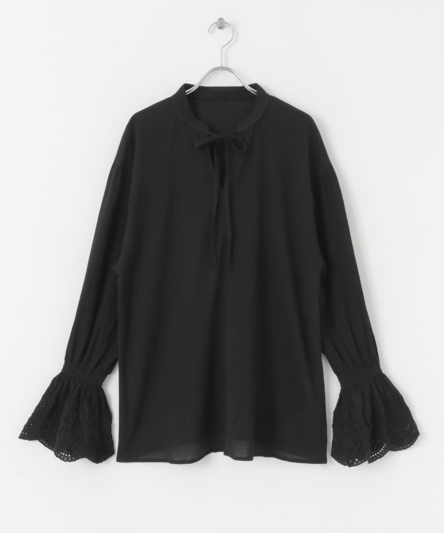 スカラップレースヨウリュウブラウス BLACK one