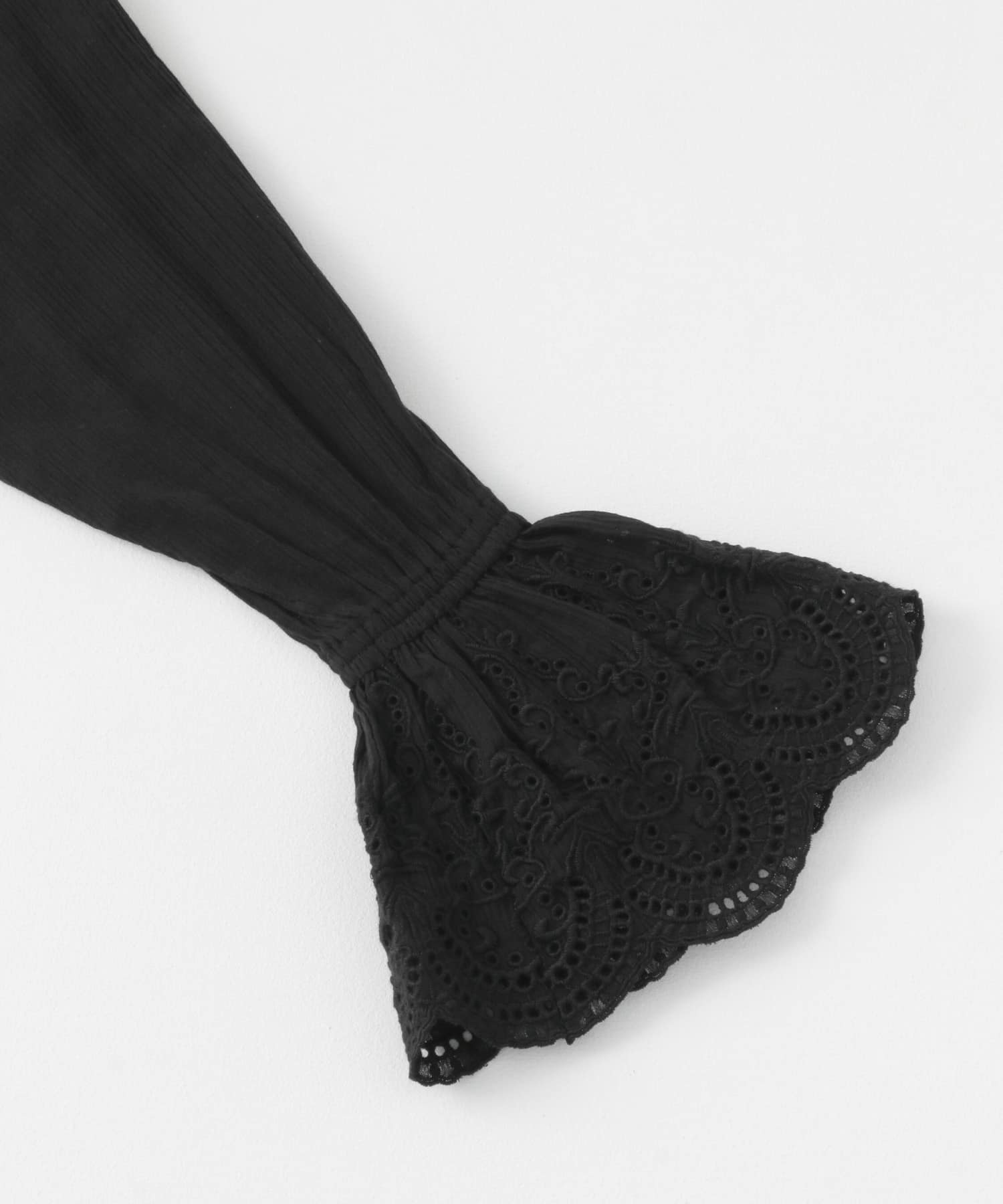 スカラップレースヨウリュウブラウス BLACK one