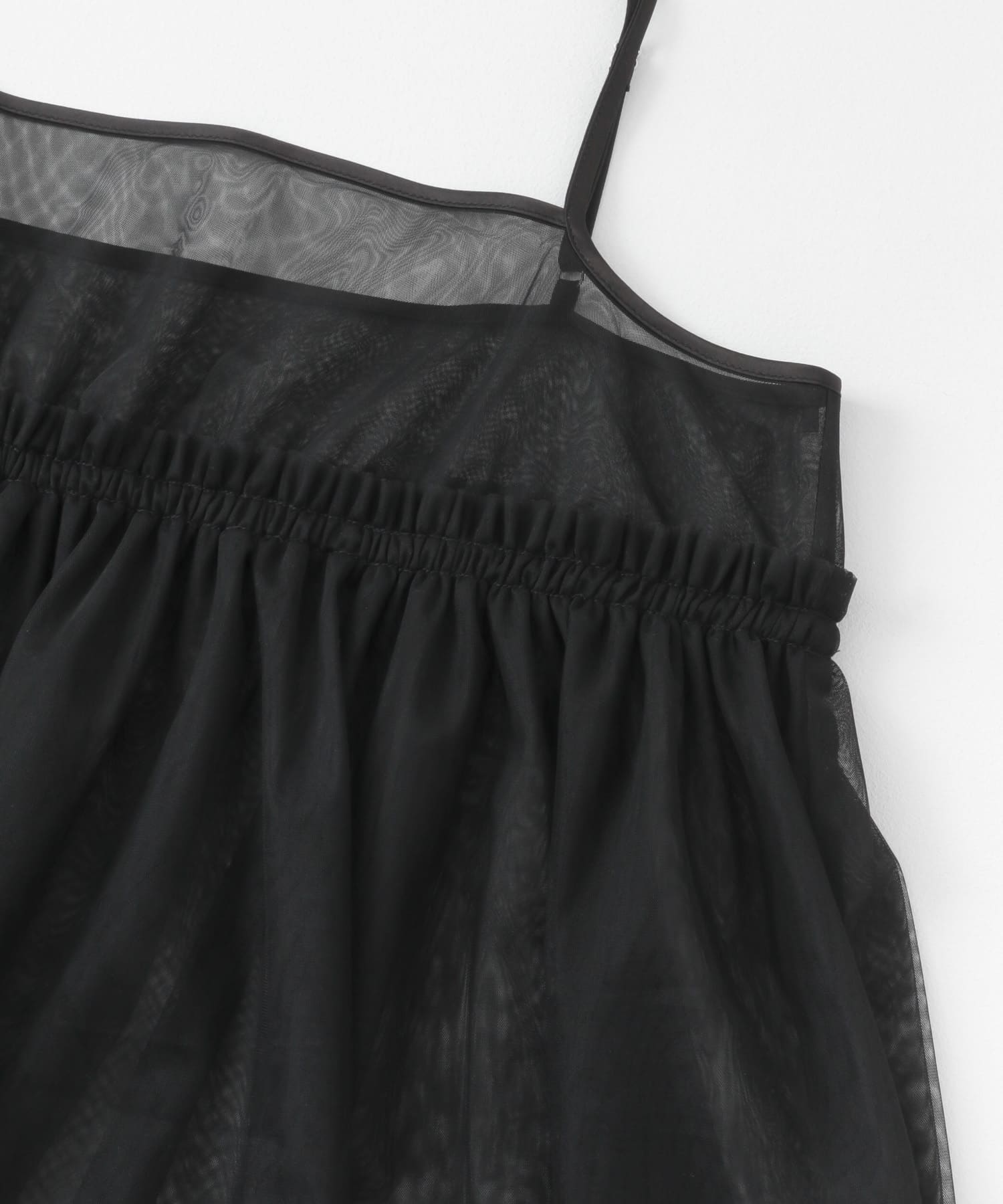 チュールキャミソールトップ BLACK one