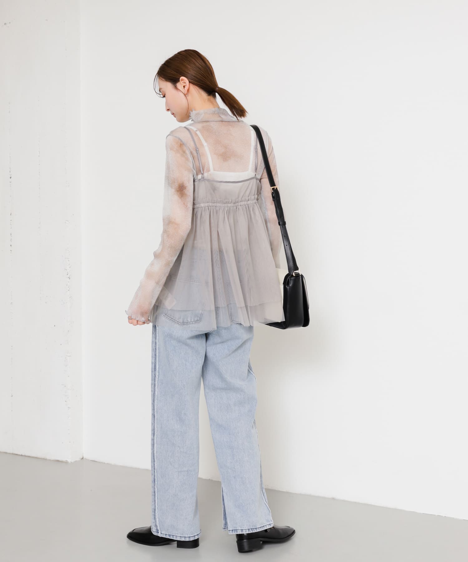 チュールキャミソールトップ GRAY one