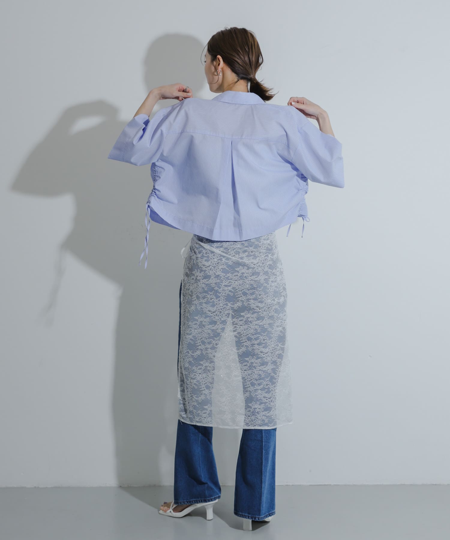 センタープレスフレアデニム L.INDIGO XS