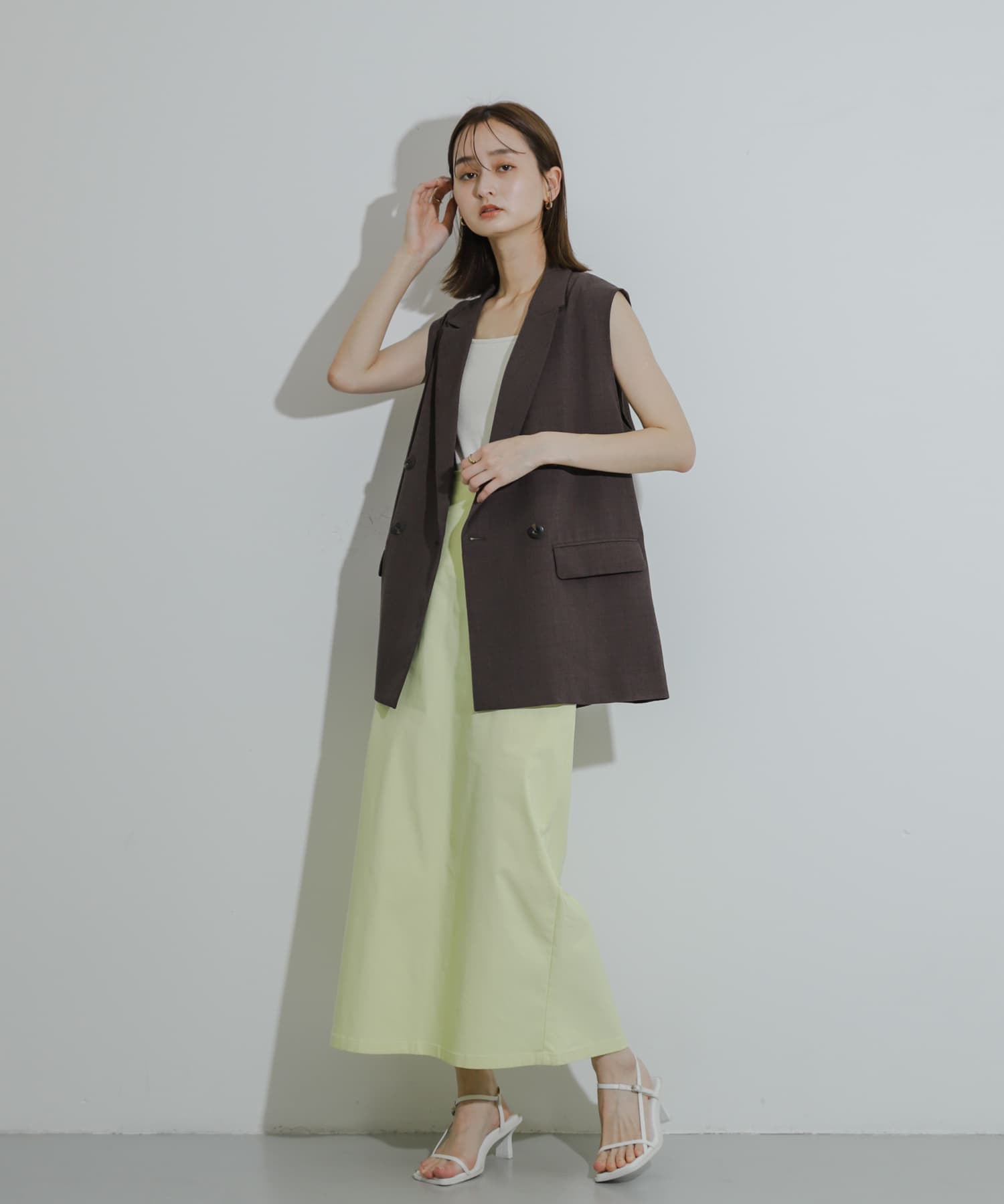 ストレッチサスツキハイウエストスカート(XS YELLOW): スカート｜URBAN