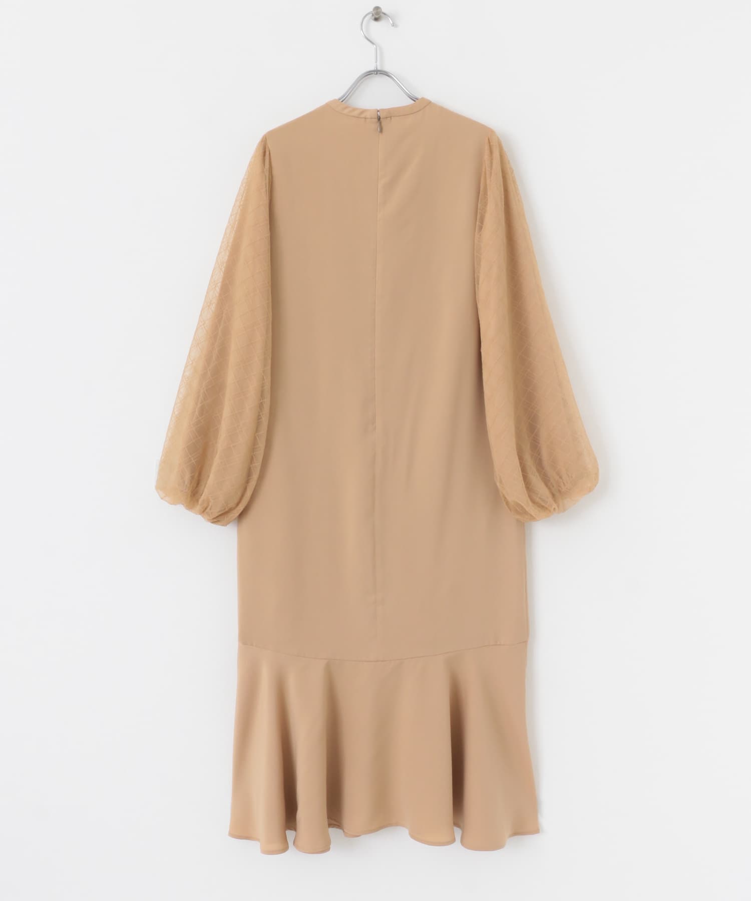 チェックシアーワンピース L.BROWN COMPACT