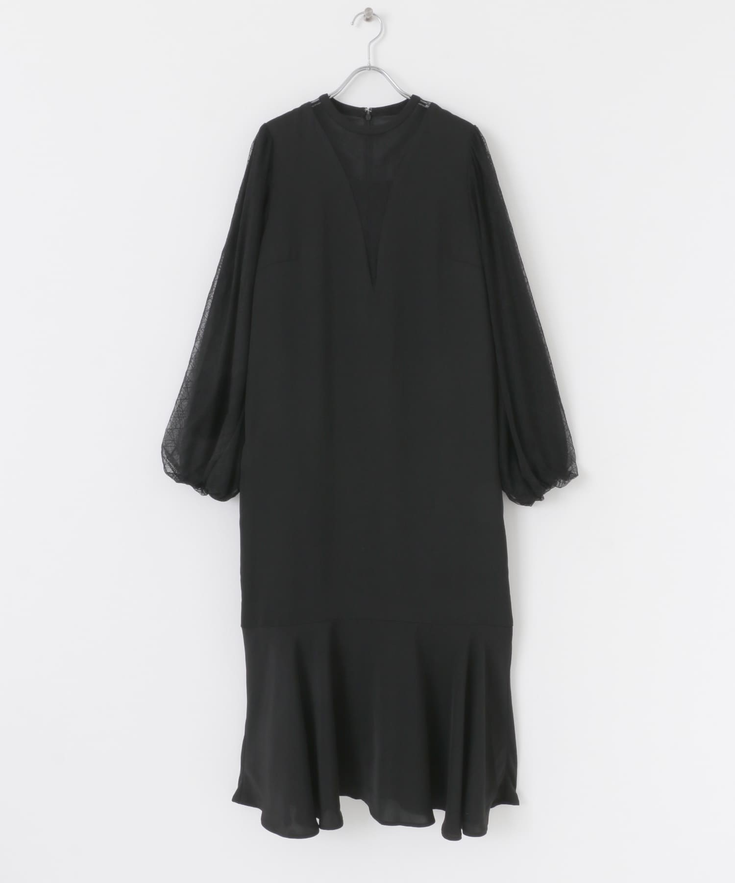 チェックシアーワンピース BLACK COMPACT