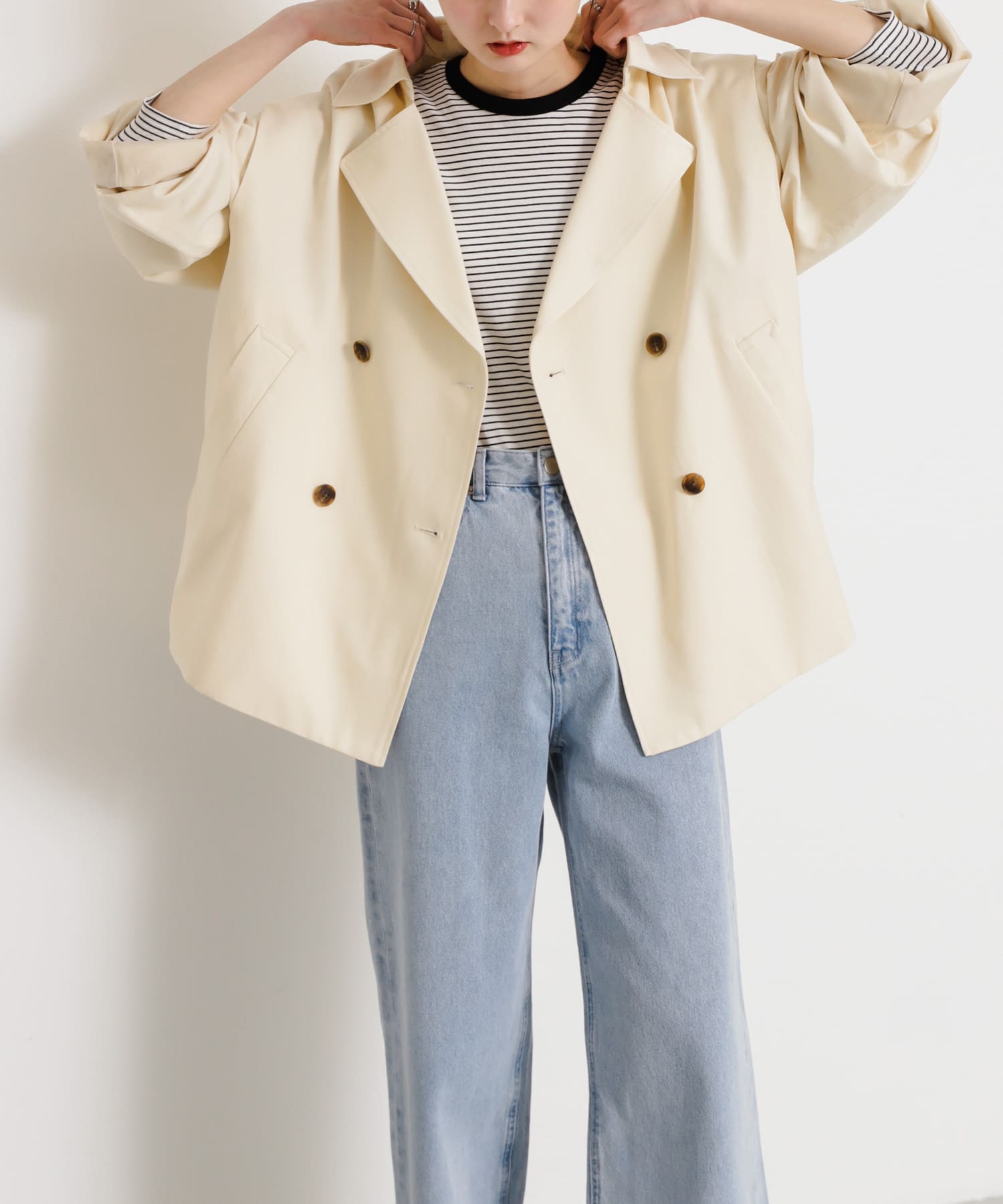 2way トレンチショートコート 2WAYショートトレンチコート(one IVORY): アウター｜URBAN RESEARCH