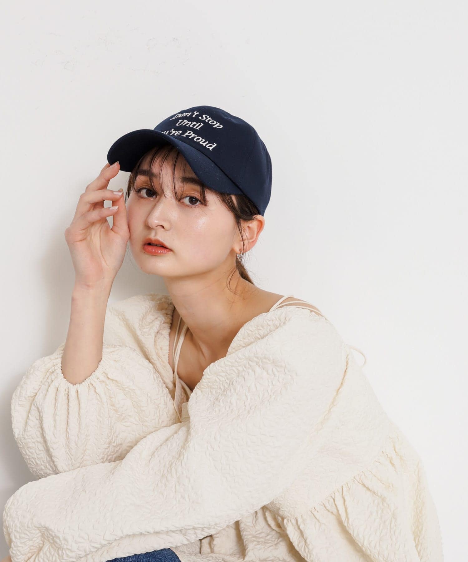 ロゴキャップ NAVY one