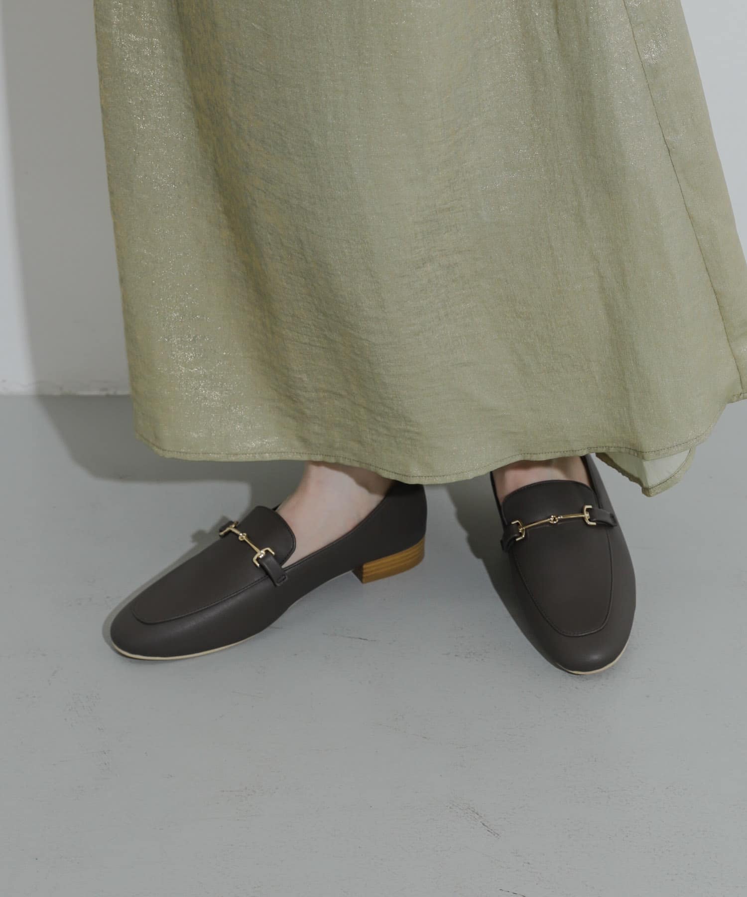 フェイクレザービットローファー BROWN S