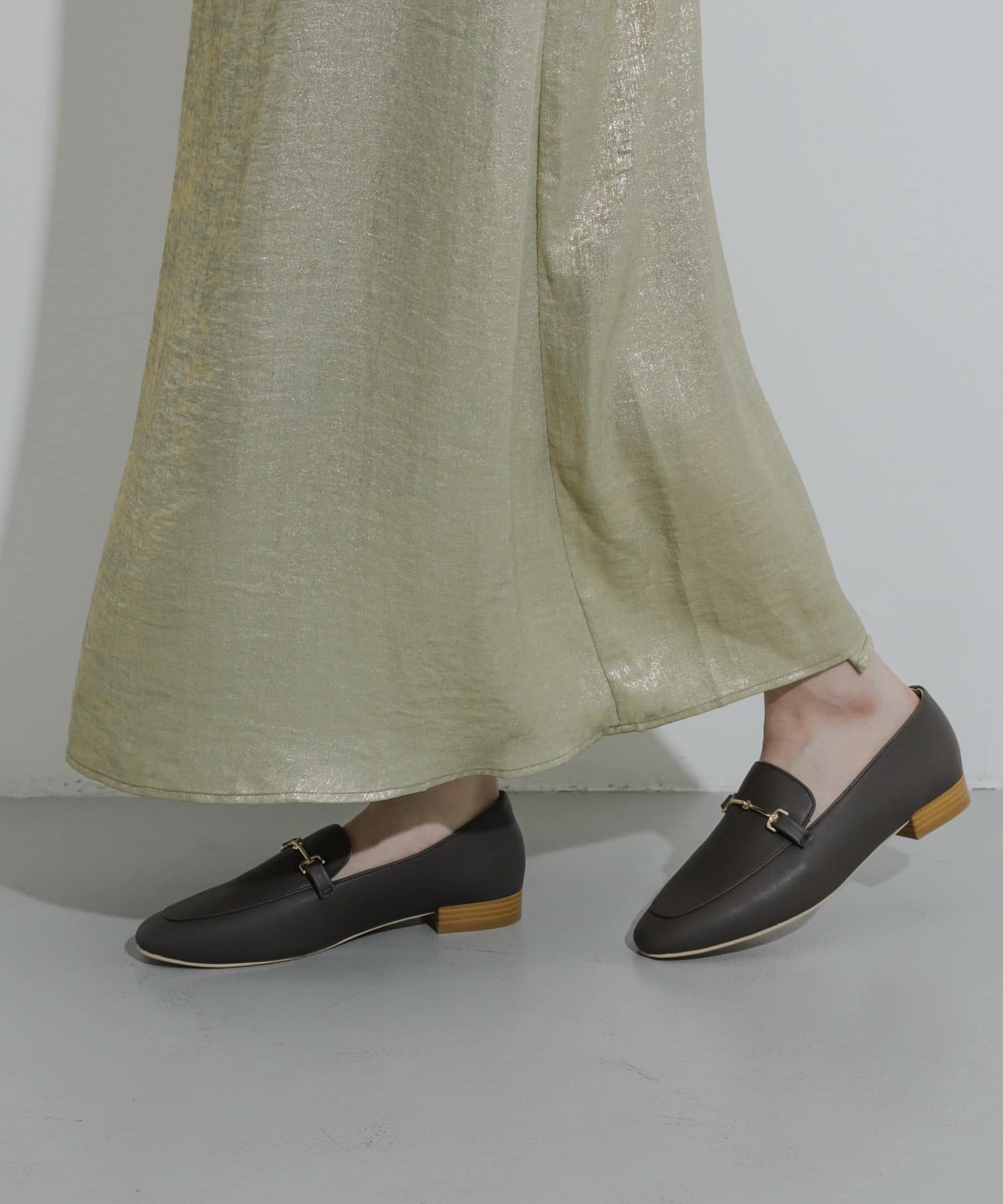 フェイクレザービットローファー BROWN S