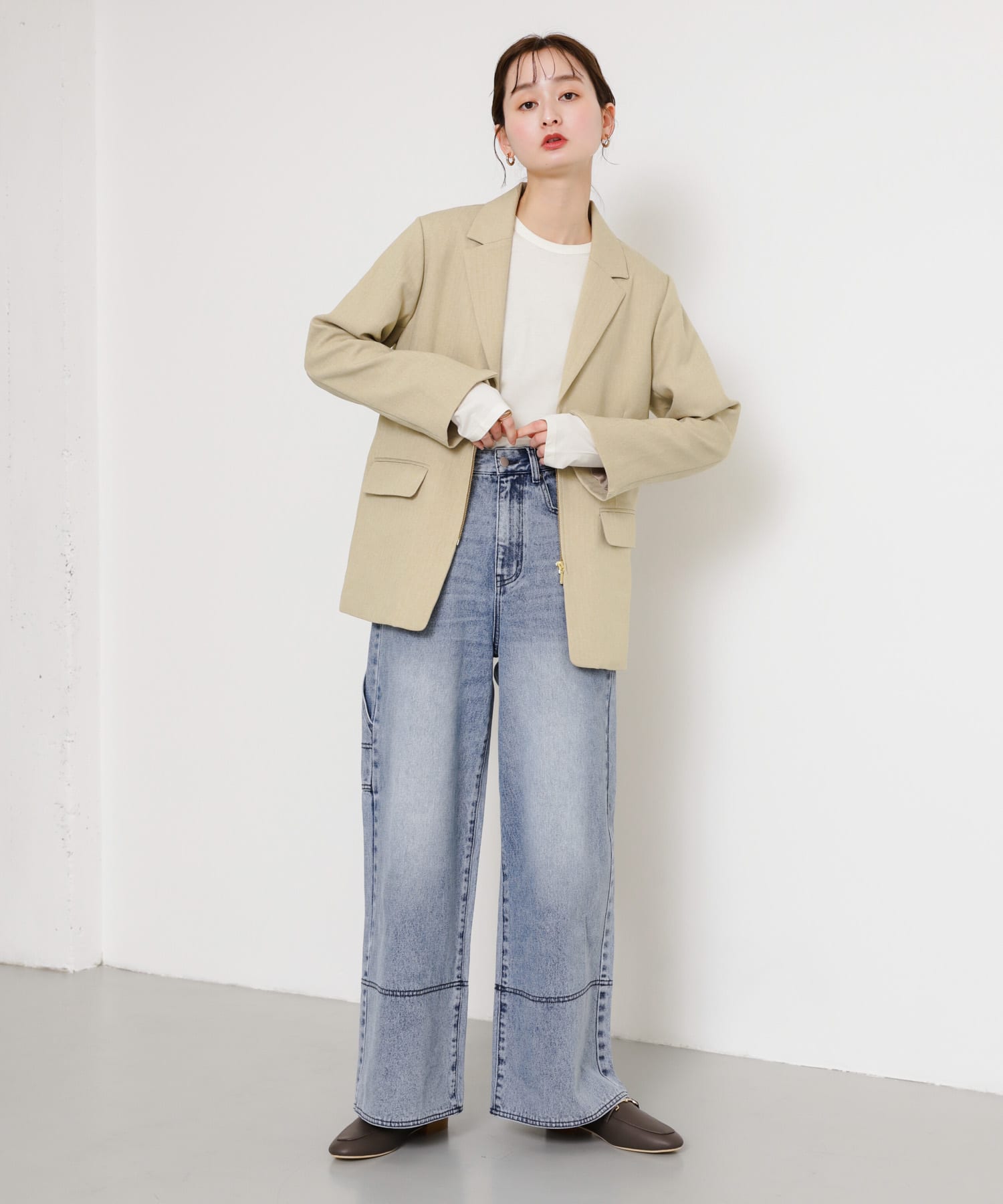 フェイクレザービットローファー BROWN M