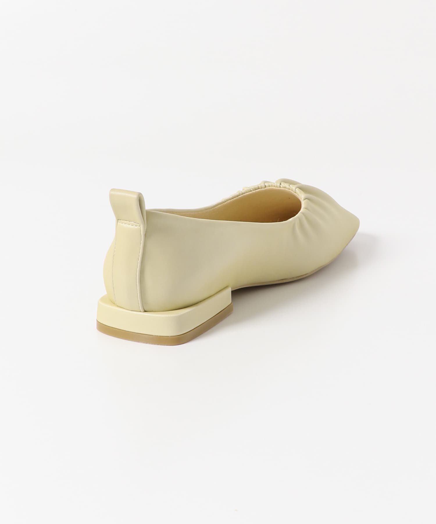 シャイニーギャザーフラットシューズ YELLOW S