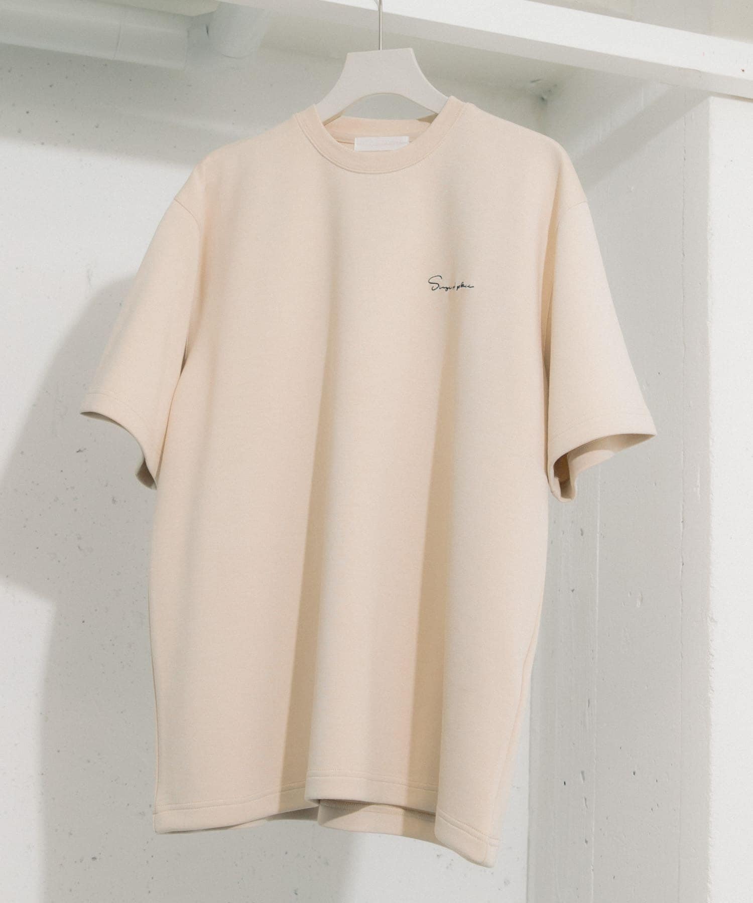 『一部WEB限定カラー』『ユニセックス』シシュウダンボールポンチショートスリーブTシャツ GREIGE L