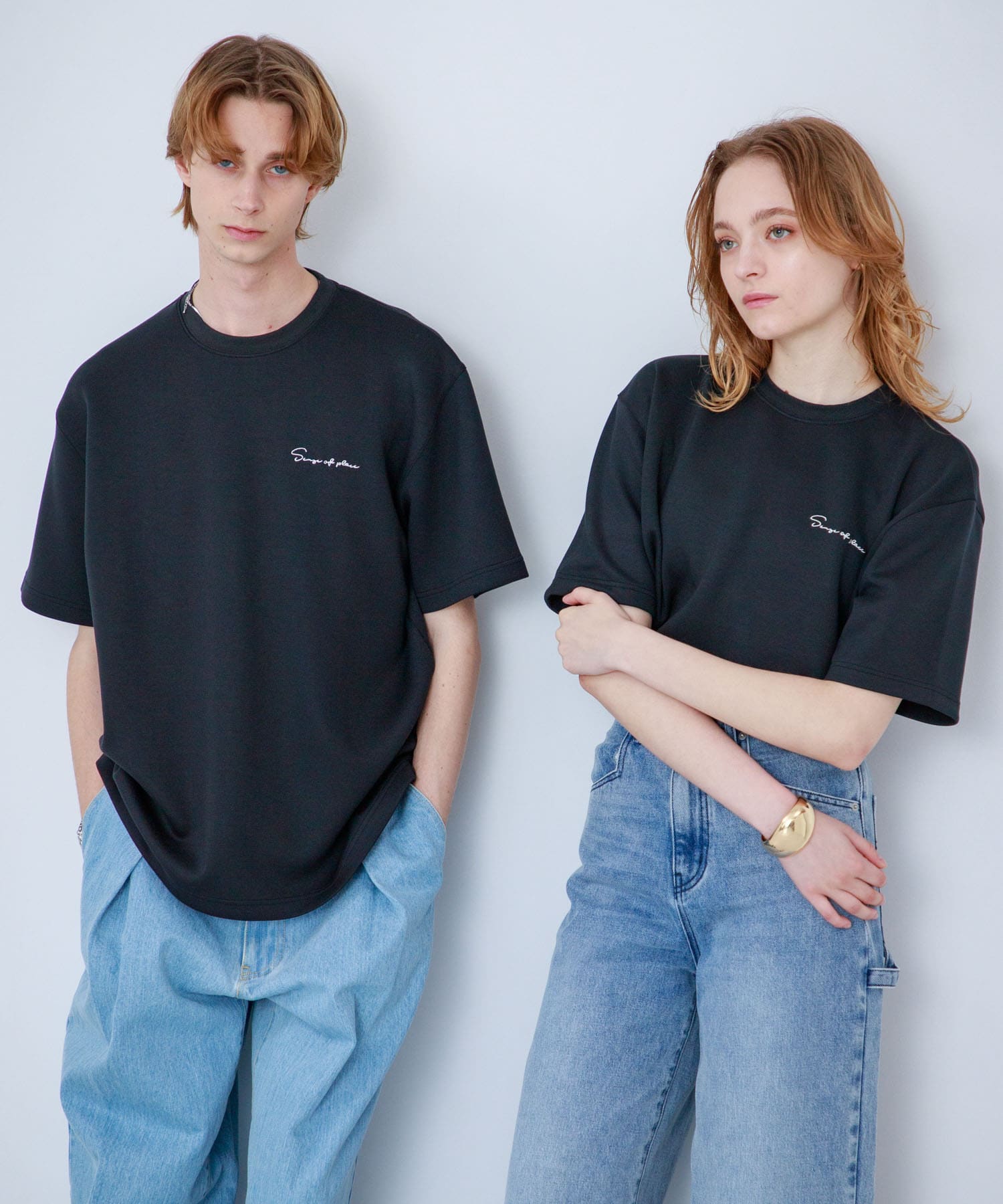 『一部WEB限定カラー』『ユニセックス』シシュウダンボールポンチショートスリーブTシャツ BLACK M