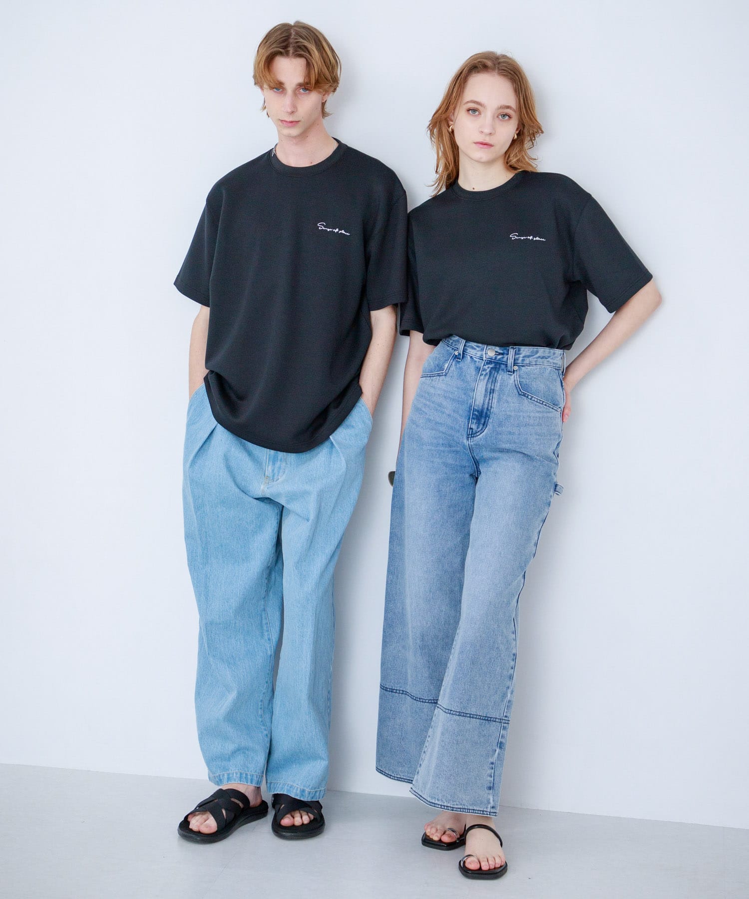 『一部WEB限定カラー』『ユニセックス』シシュウダンボールポンチショートスリーブTシャツ BLACK M