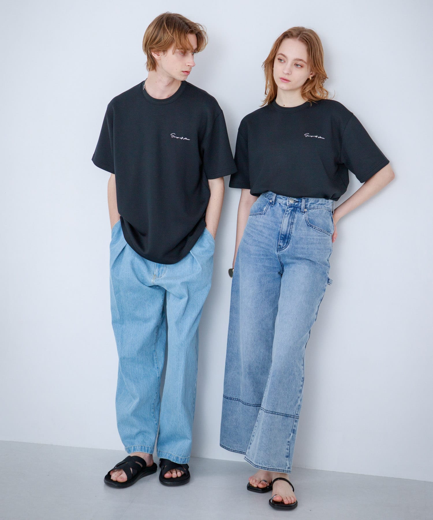 『一部WEB限定カラー』『ユニセックス』シシュウダンボールポンチショートスリーブTシャツ BLACK M