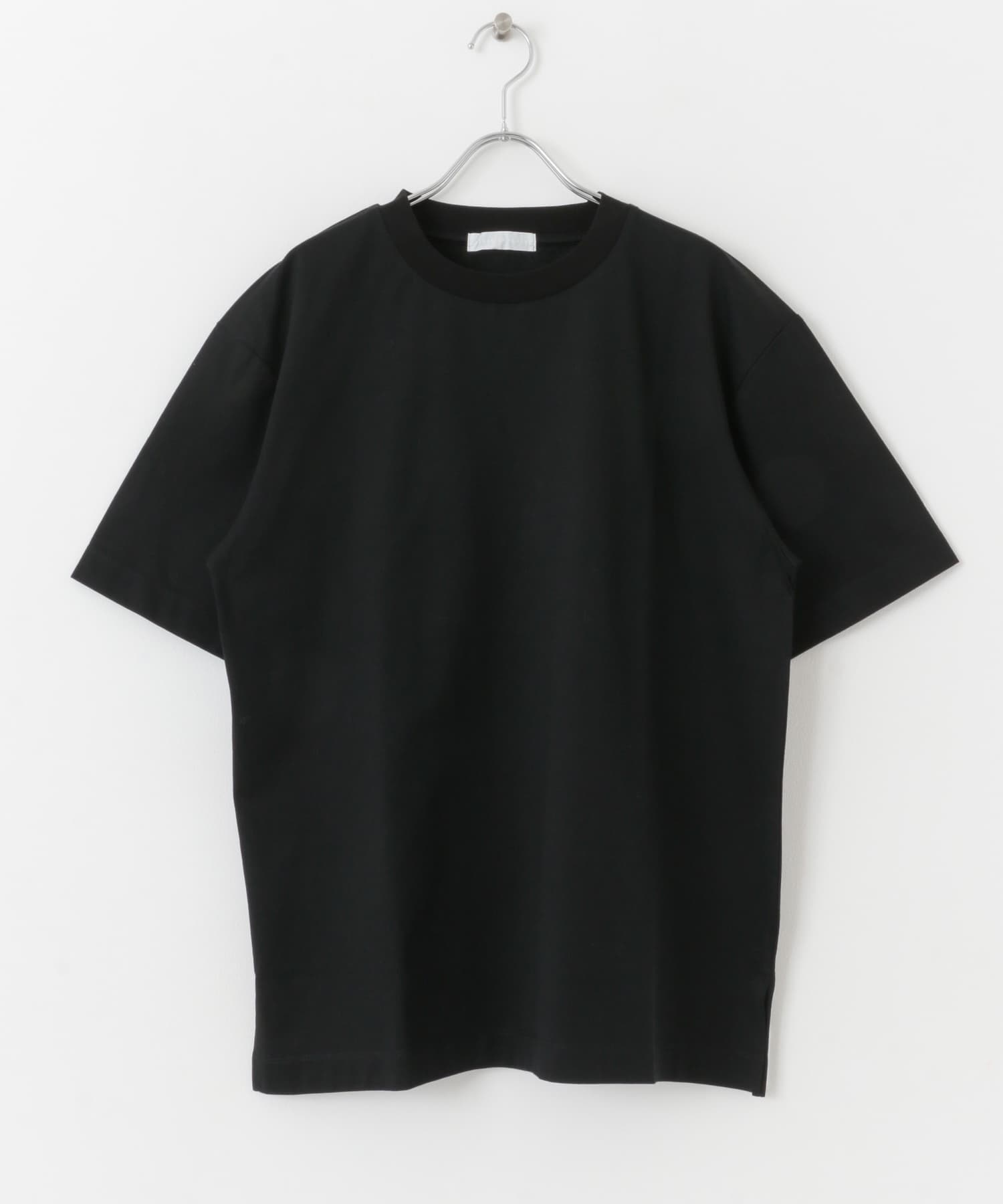 シルケットTシャツ(5分袖) BLACK S