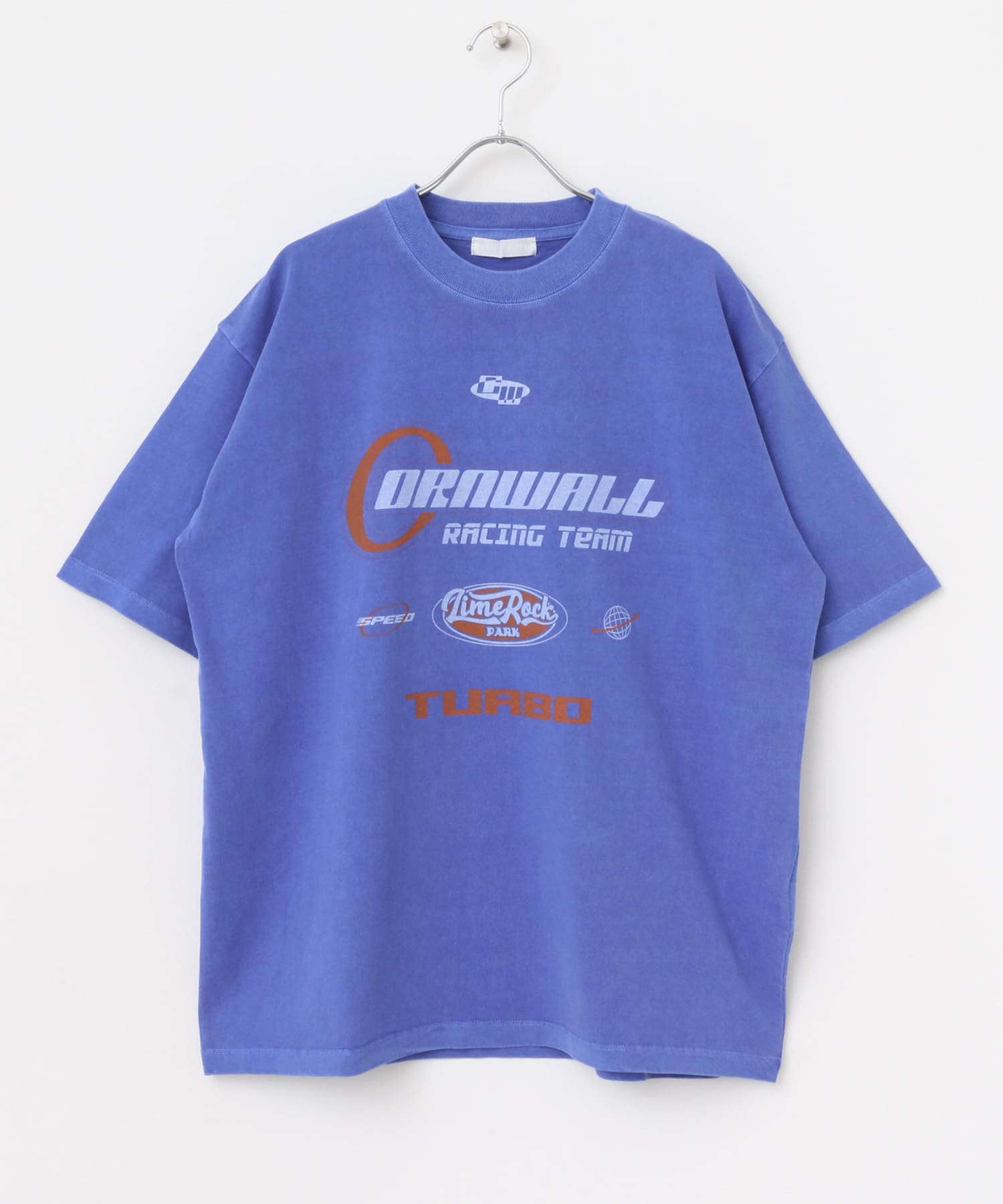 フェードロゴグラフィックTシャツ(5分袖) ROYAL BLUE M