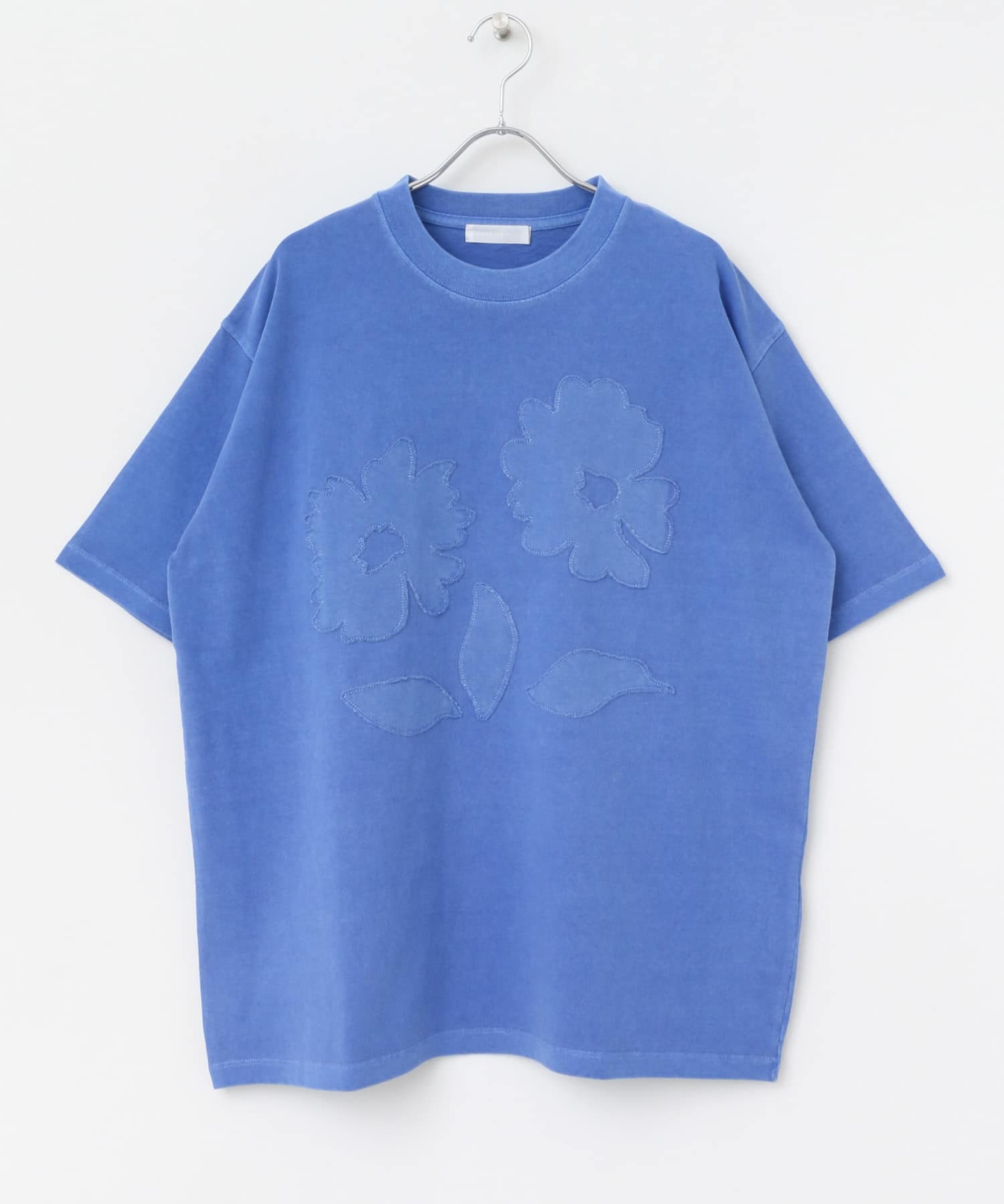『ユニセックス』フェードポップアートフラワーTシャツ(5分袖) ROYAL BLUE M