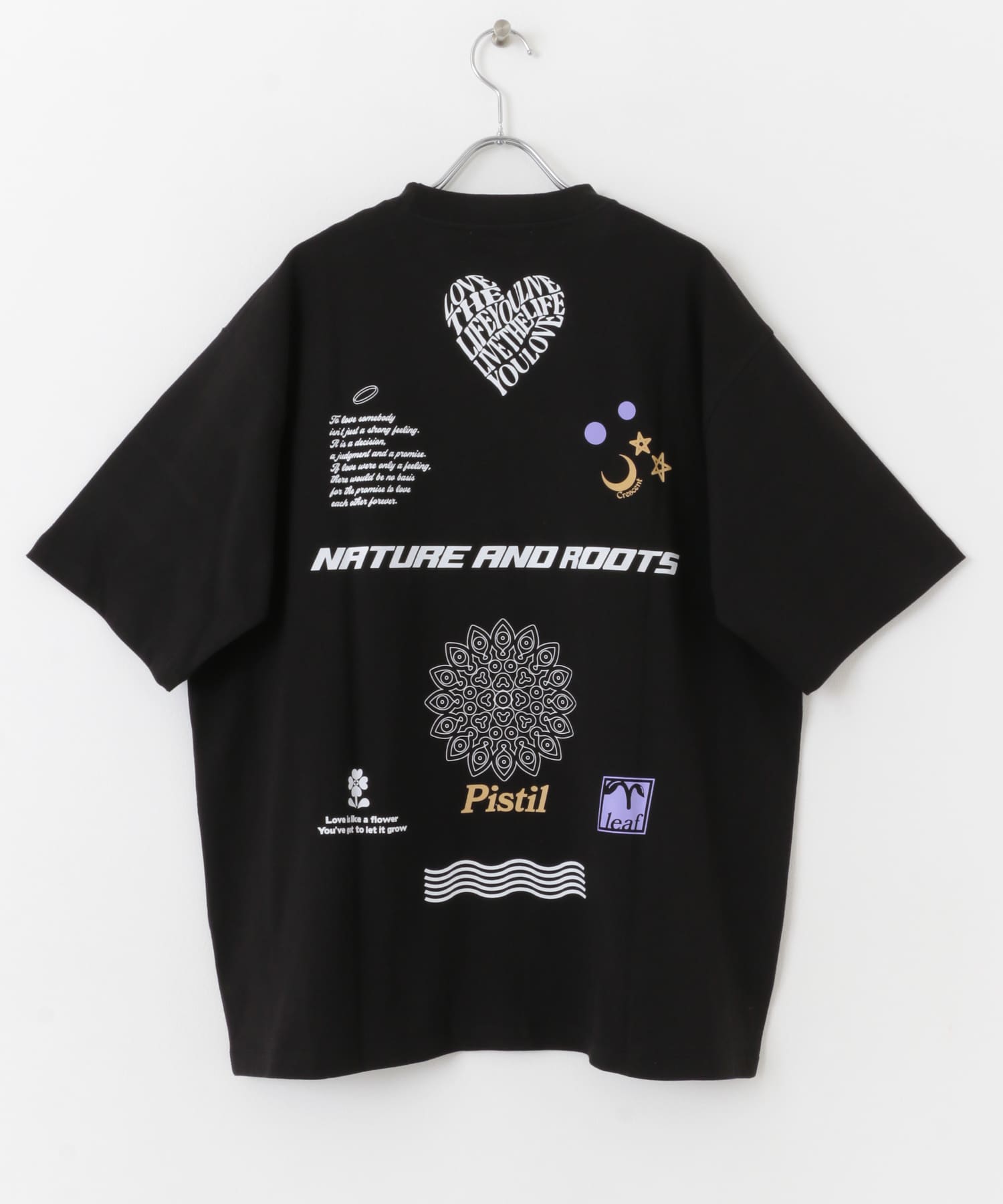 ロゴグラフィックTシャツ(5分袖) A BLACK M