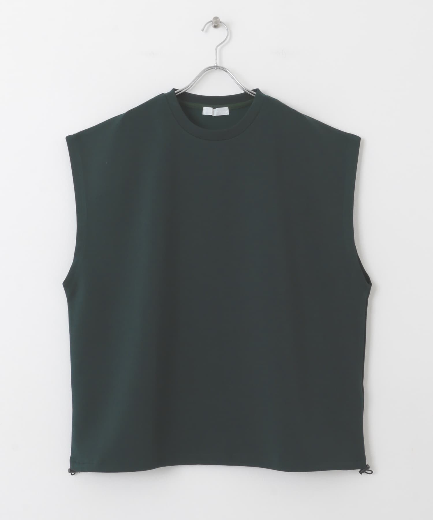 エクストラルーズドローコードノースリーブTシャツ GREEN M