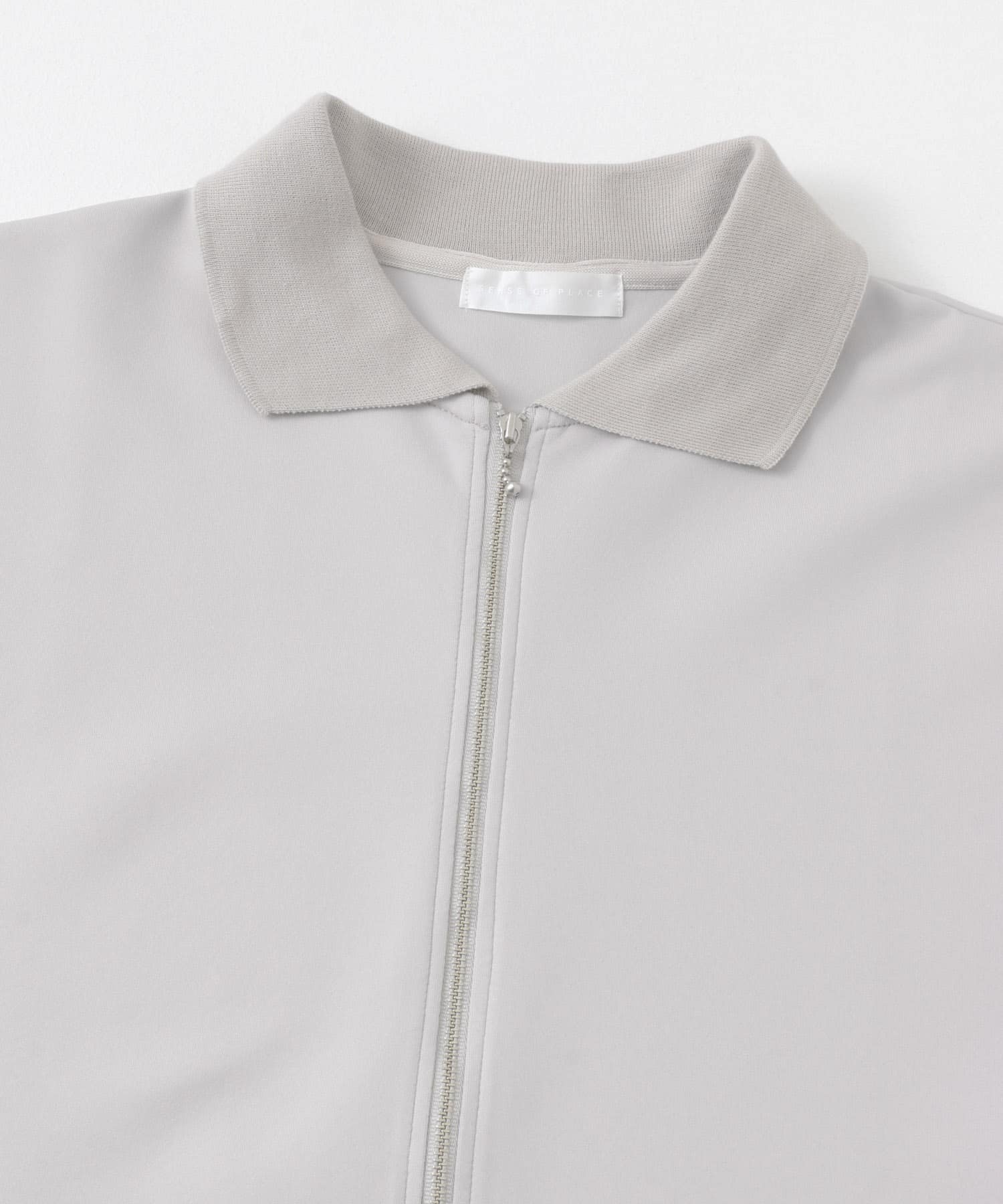 『ユニセックス』ZIPカーディガンTシャツ(5分袖) BEIGE M