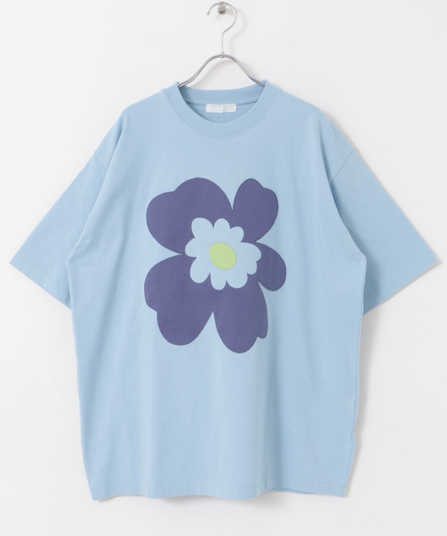 アップリケポップアートTシャツ L.BLUE M