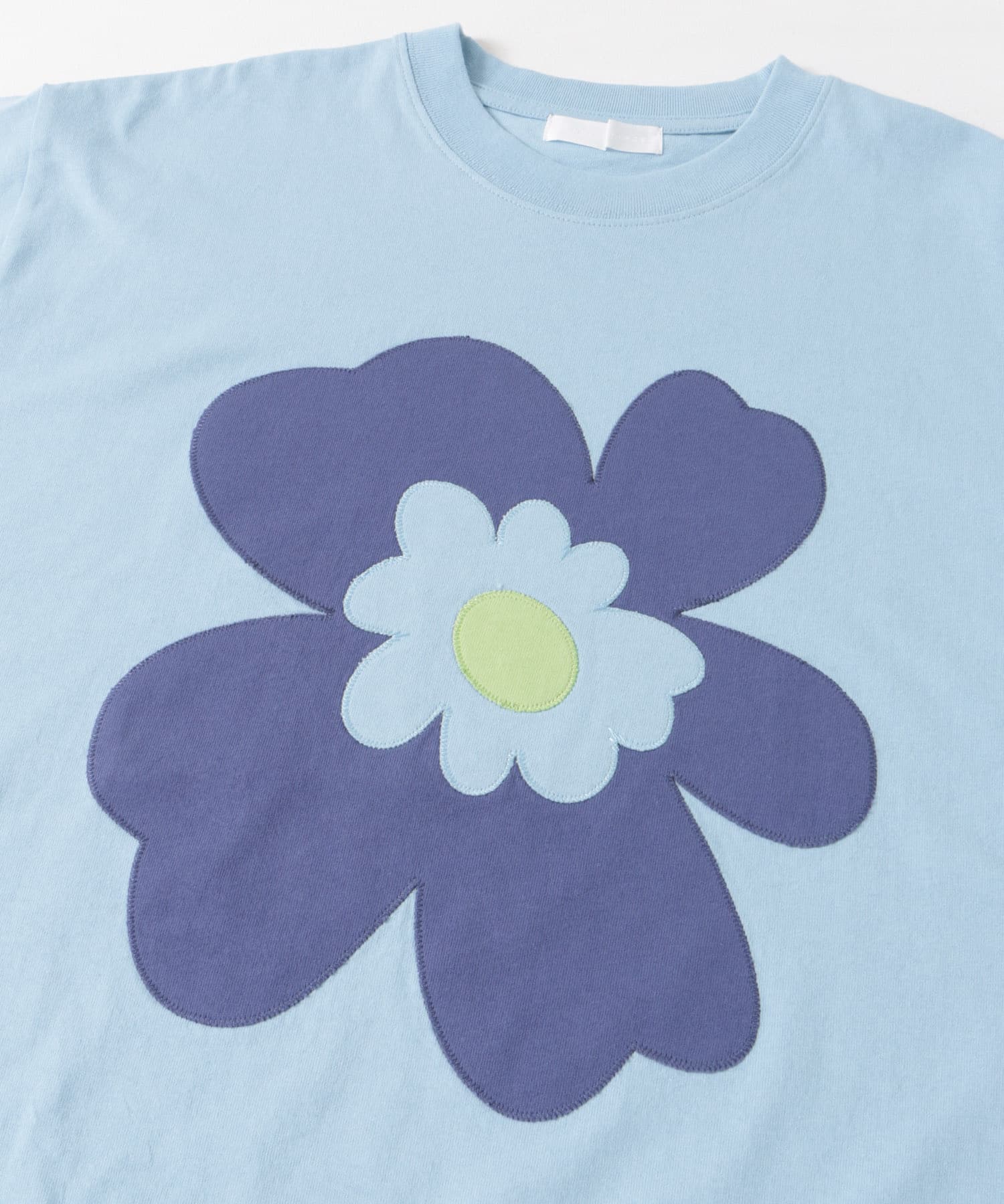 アップリケポップアートTシャツ L.BLUE M