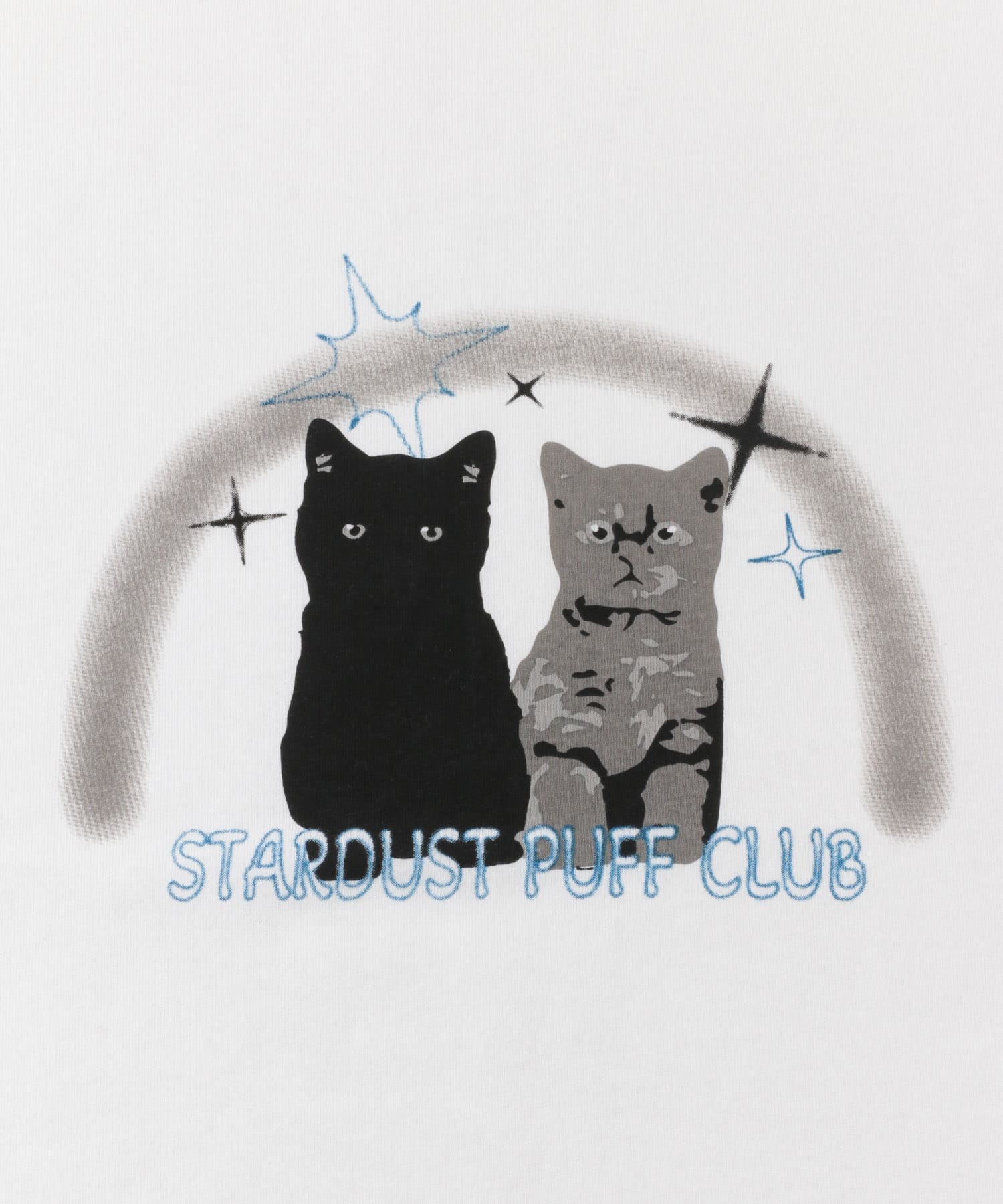 キャットグラフィックプリントTシャツ A WHITE M