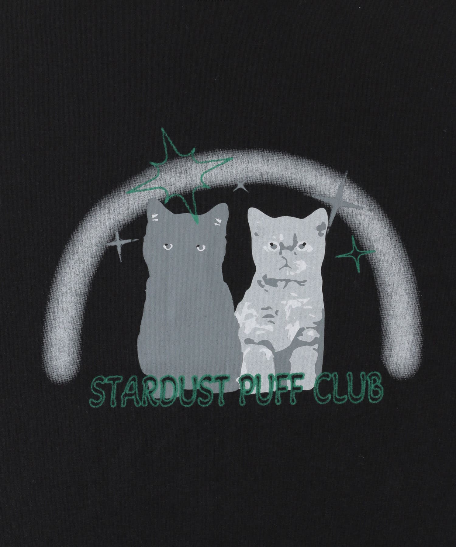 キャットグラフィックプリントTシャツ A BLACK M