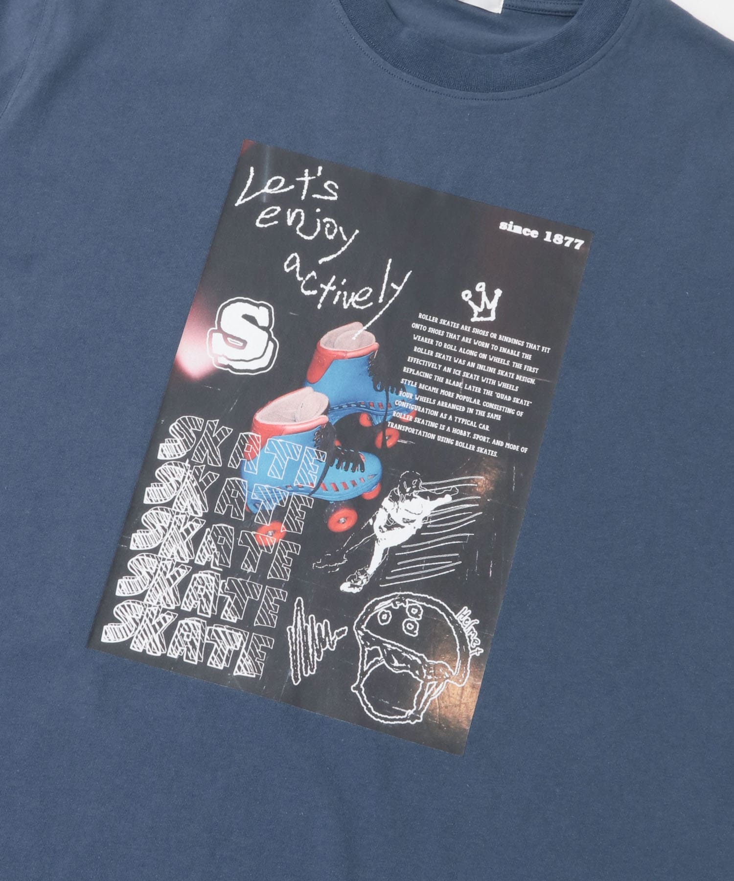 フォトグラフィックTシャツ A BLUE M