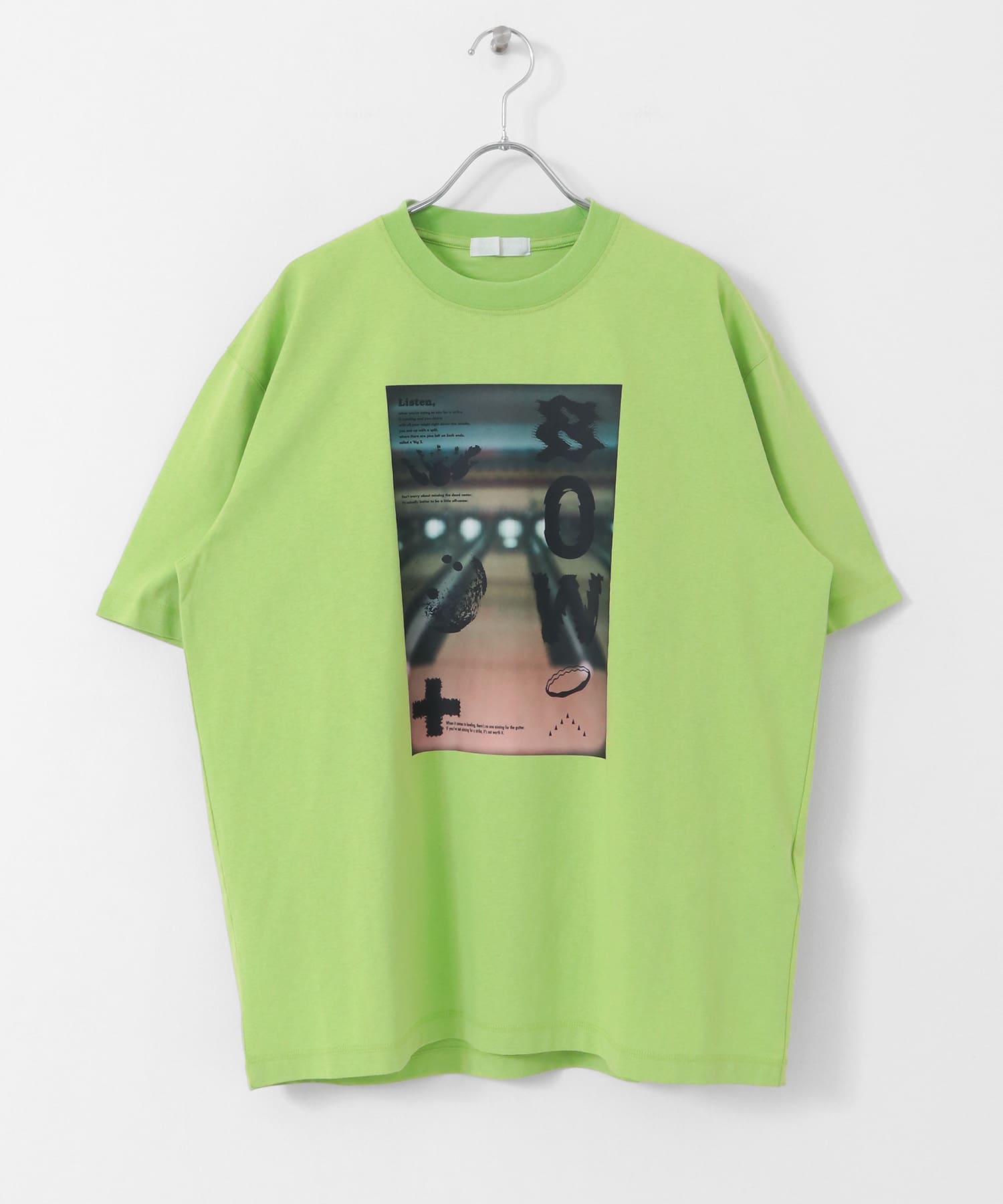 フォトグラフィックTシャツ B LIME M