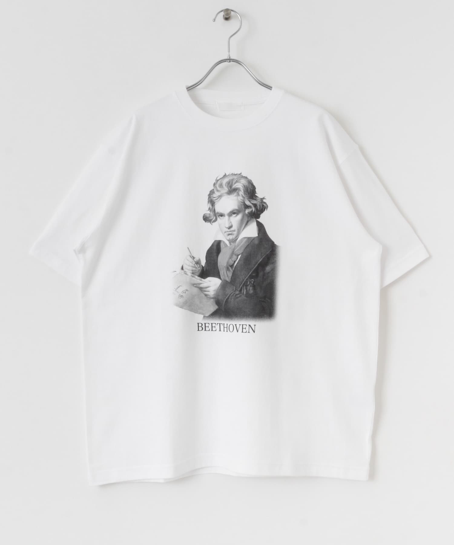 ヴィンテージライクTシャツ(ベートーヴェン) WHITE M