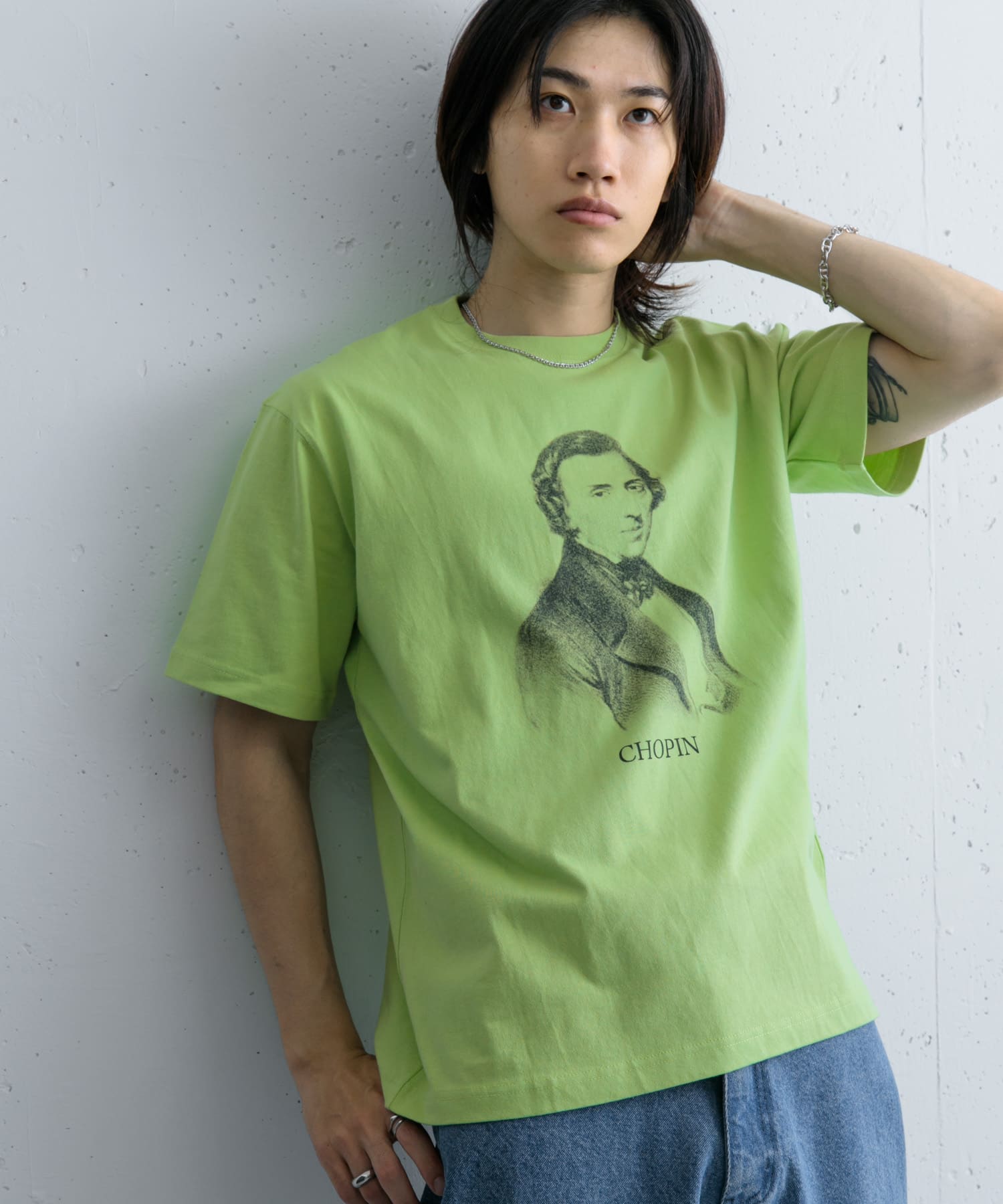ヴィンテージライクTシャツ(ショパン)(M WHITE): トップス｜URBAN