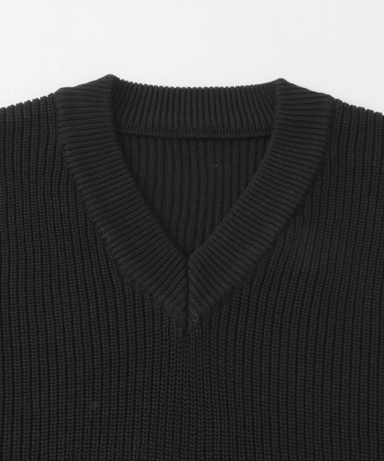 アゼアミクロップドニットベスト BLACK M