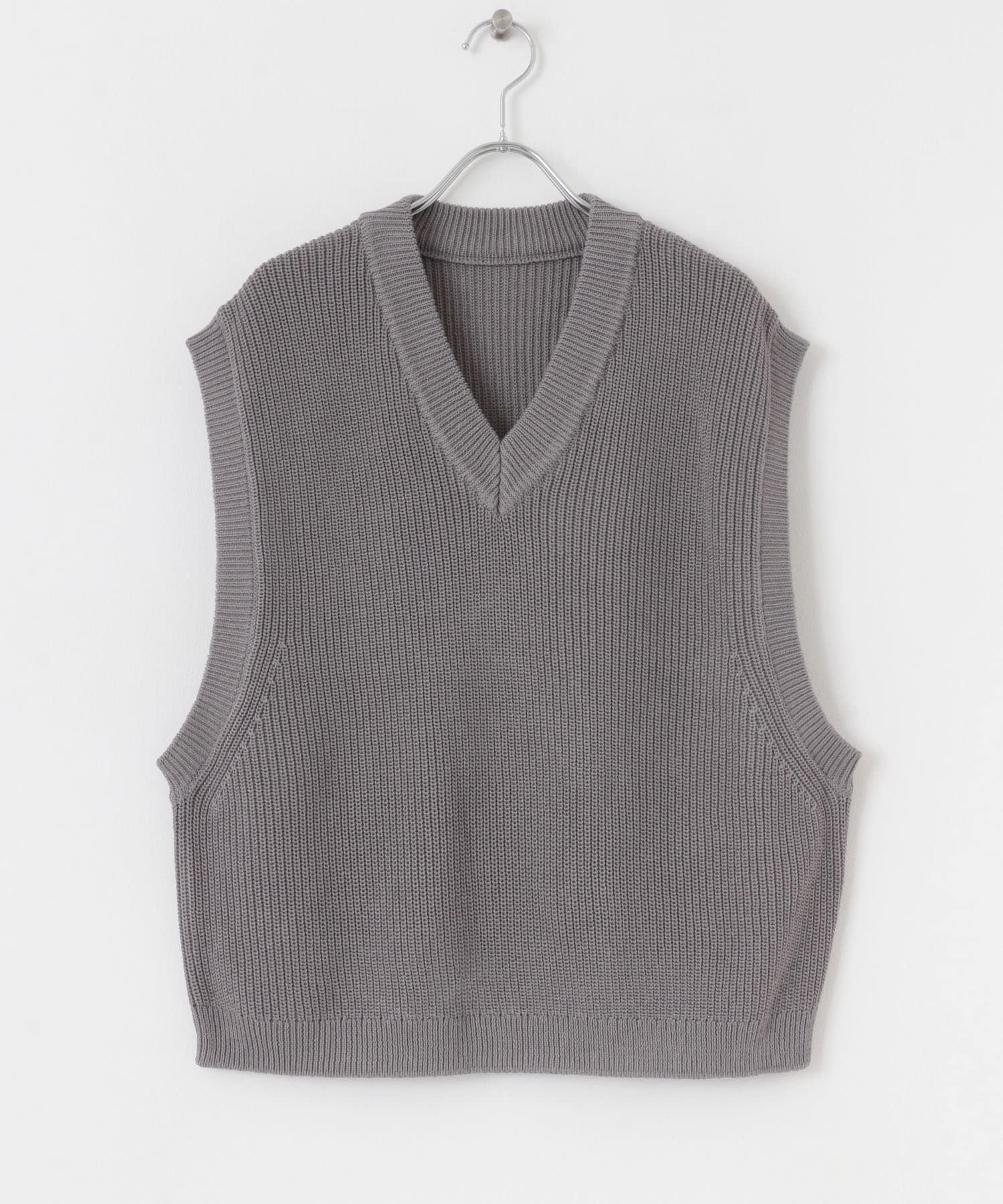 アゼアミクロップドニットベスト GRAY M