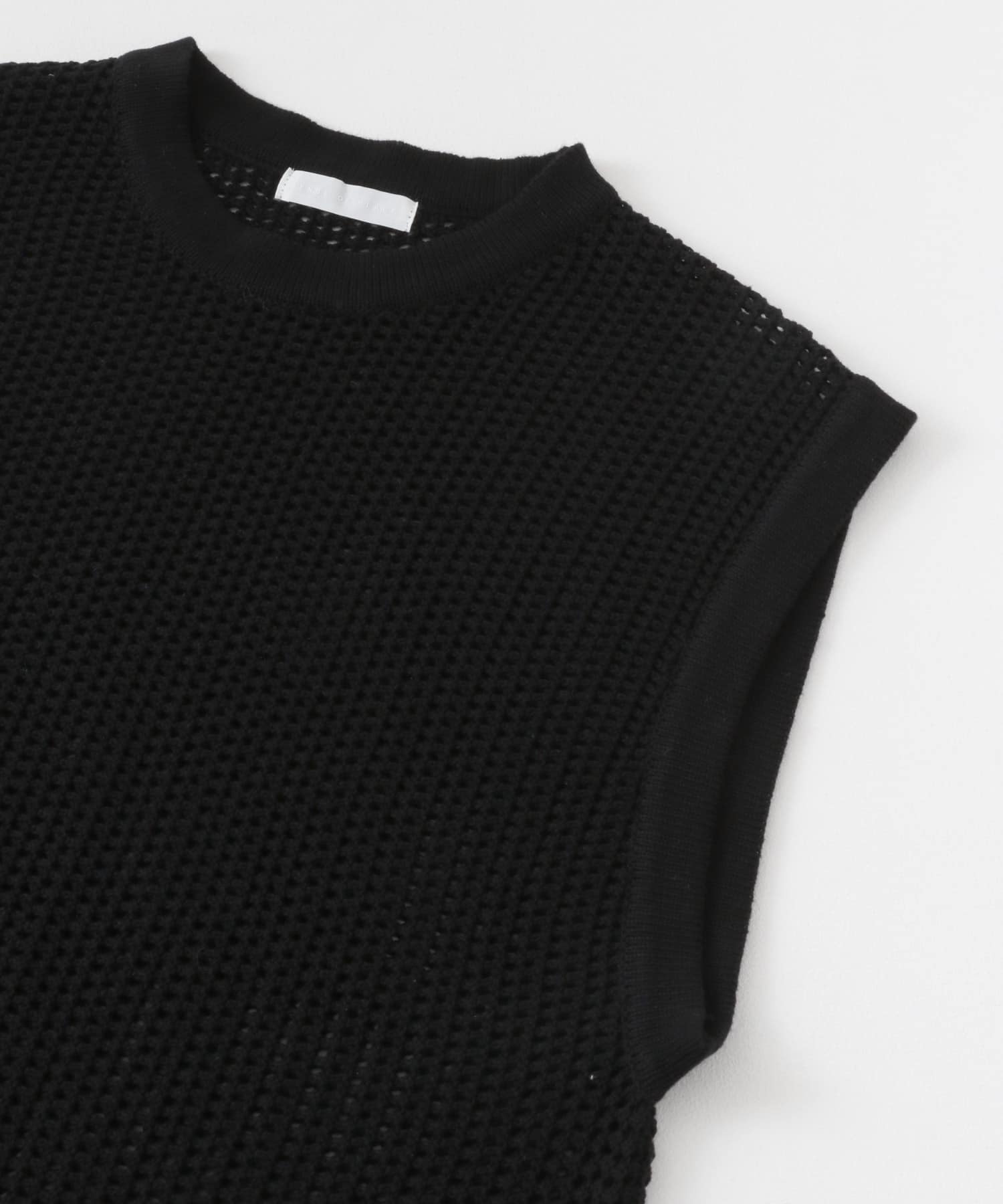 シアーメッシュニットベスト BLACK M