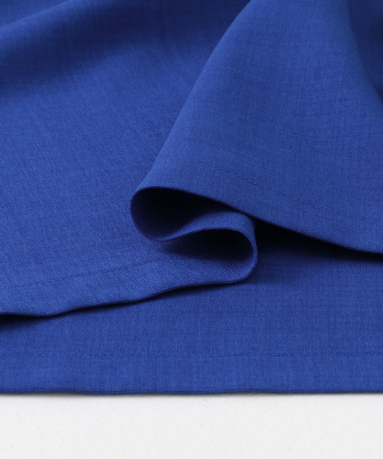 『セットアップ対応』 リネンライクドローコードシャツ(5分袖) BLUE M