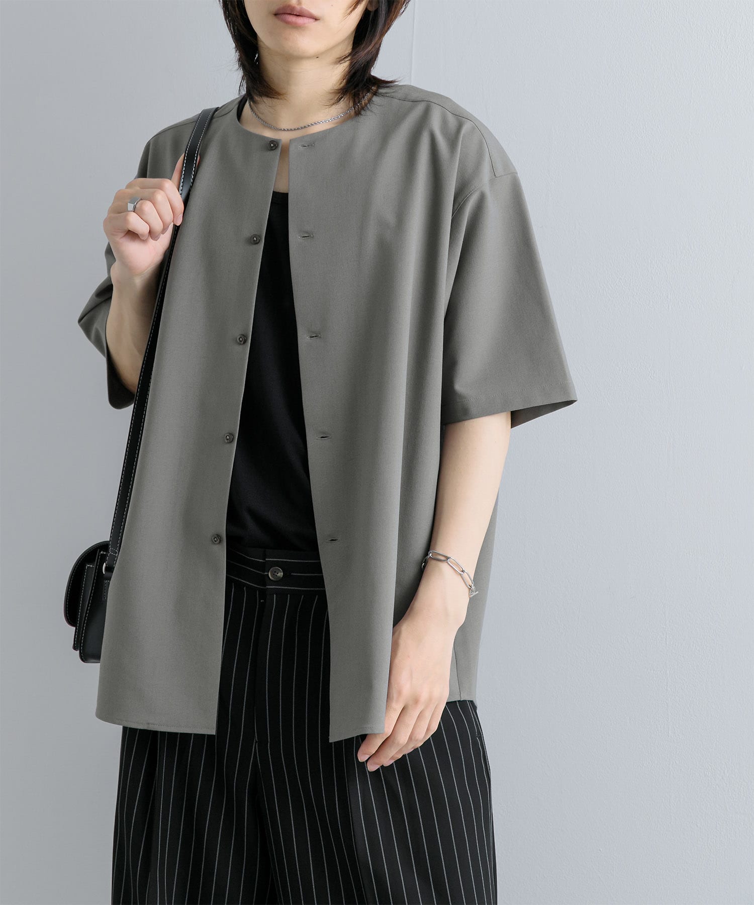 ノーカラーシャツ(5分袖)(S GRAY): トップス｜URBAN RESEARCH公式