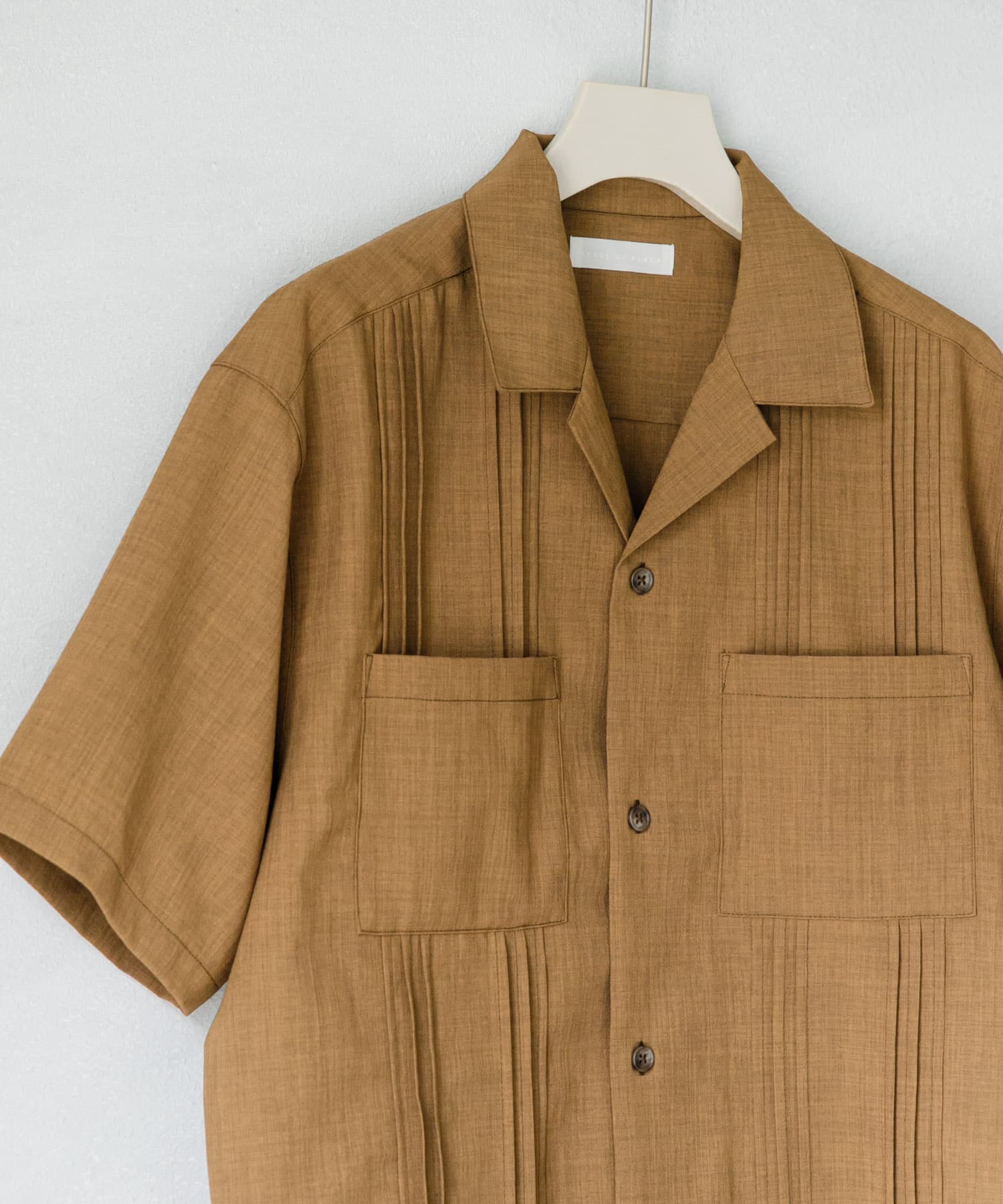 『セットアップ対応』 『UR TECH DRYLUXE』リネンライクキューバシャツ BROWN M