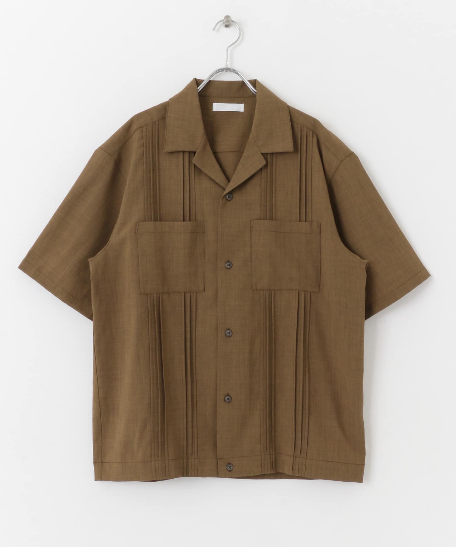 『セットアップ対応』 『UR TECH DRYLUXE』リネンライクキューバシャツ BROWN M