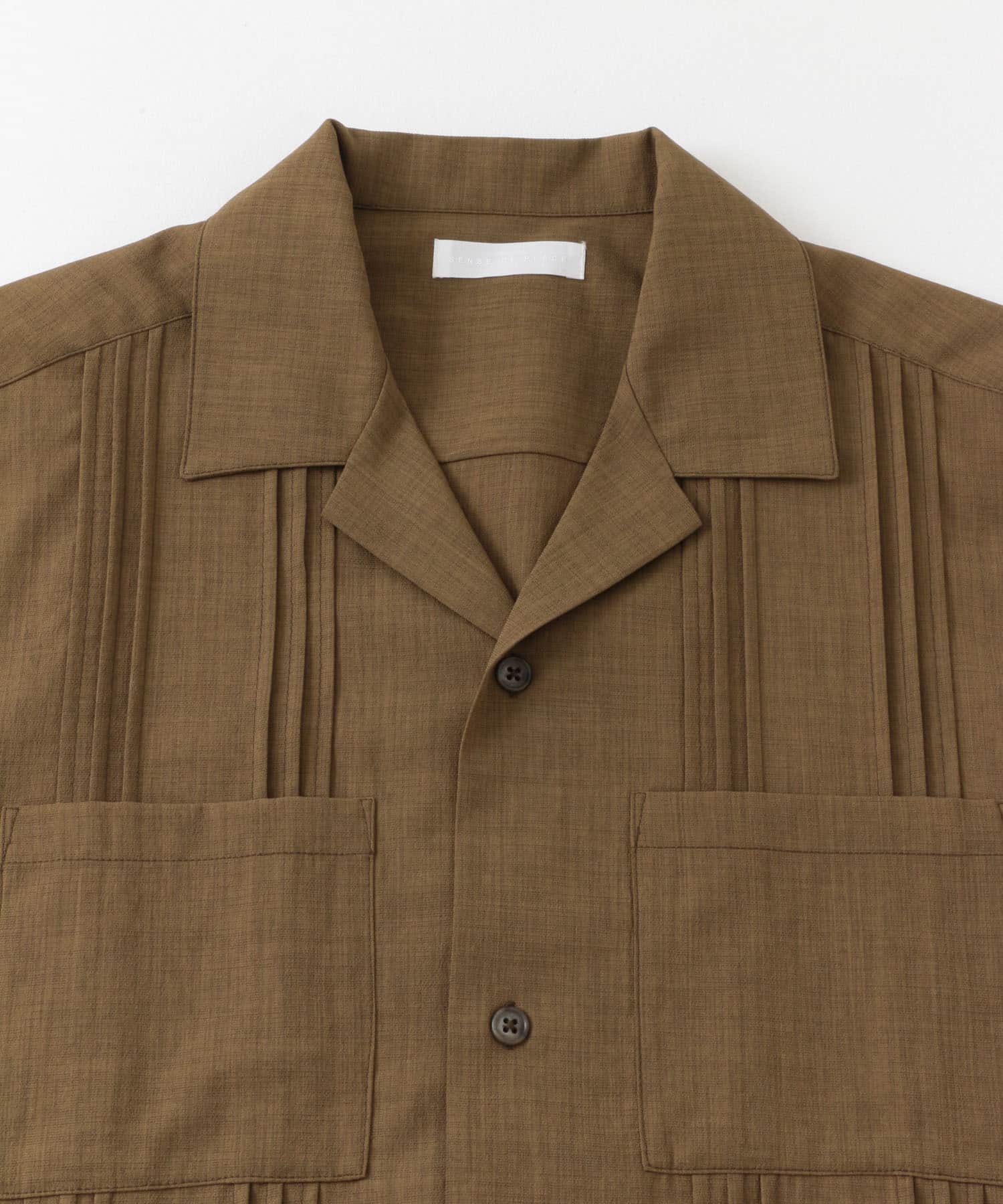 『セットアップ対応』 『UR TECH DRYLUXE』リネンライクキューバシャツ BROWN M