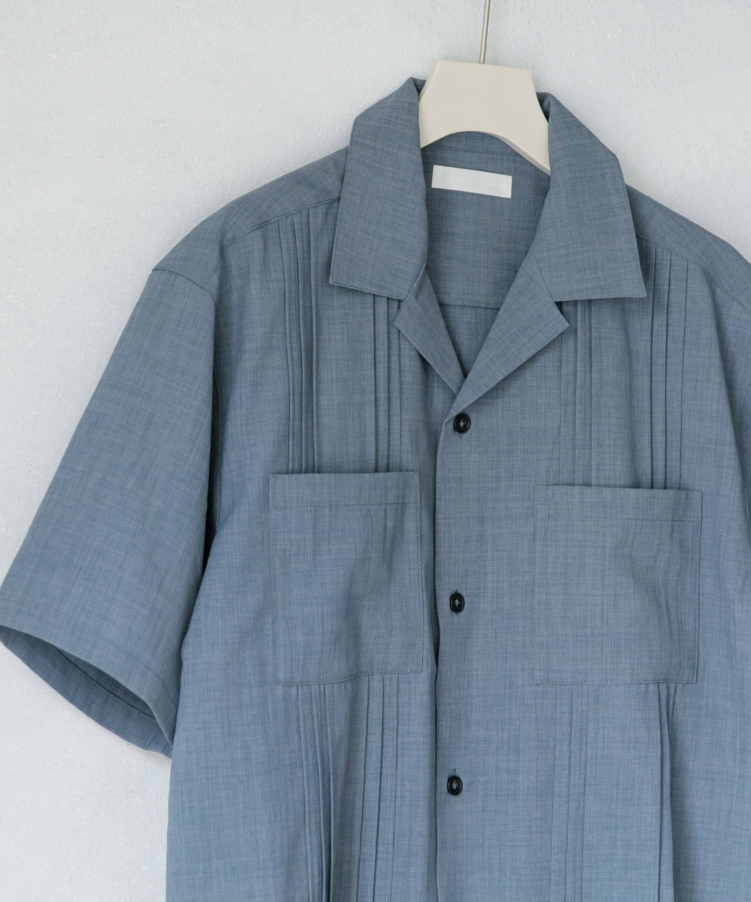 『セットアップ対応』 『UR TECH DRYLUXE』リネンライクキューバシャツ BLUE M