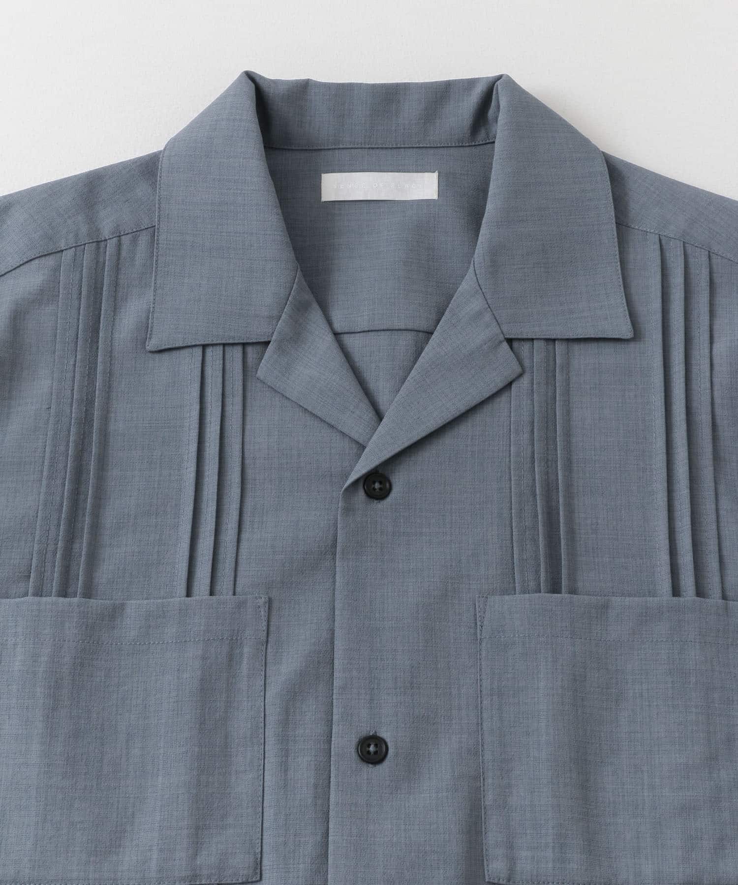 『セットアップ対応』 『UR TECH DRYLUXE』リネンライクキューバシャツ BLUE M