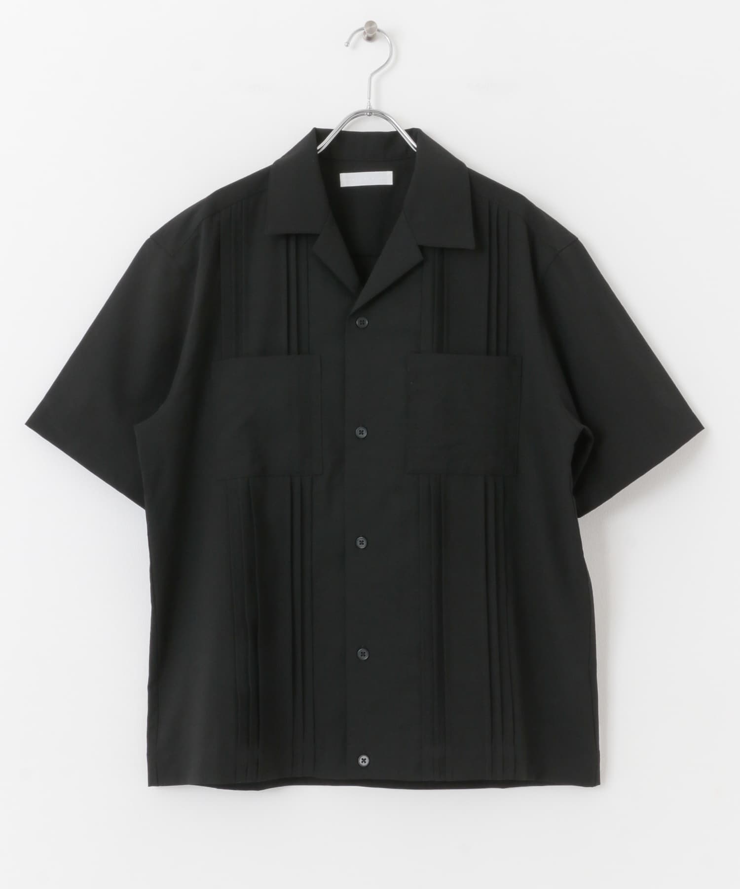 『セットアップ対応』 『UR TECH DRYLUXE』リネンライクキューバシャツ BLACK M