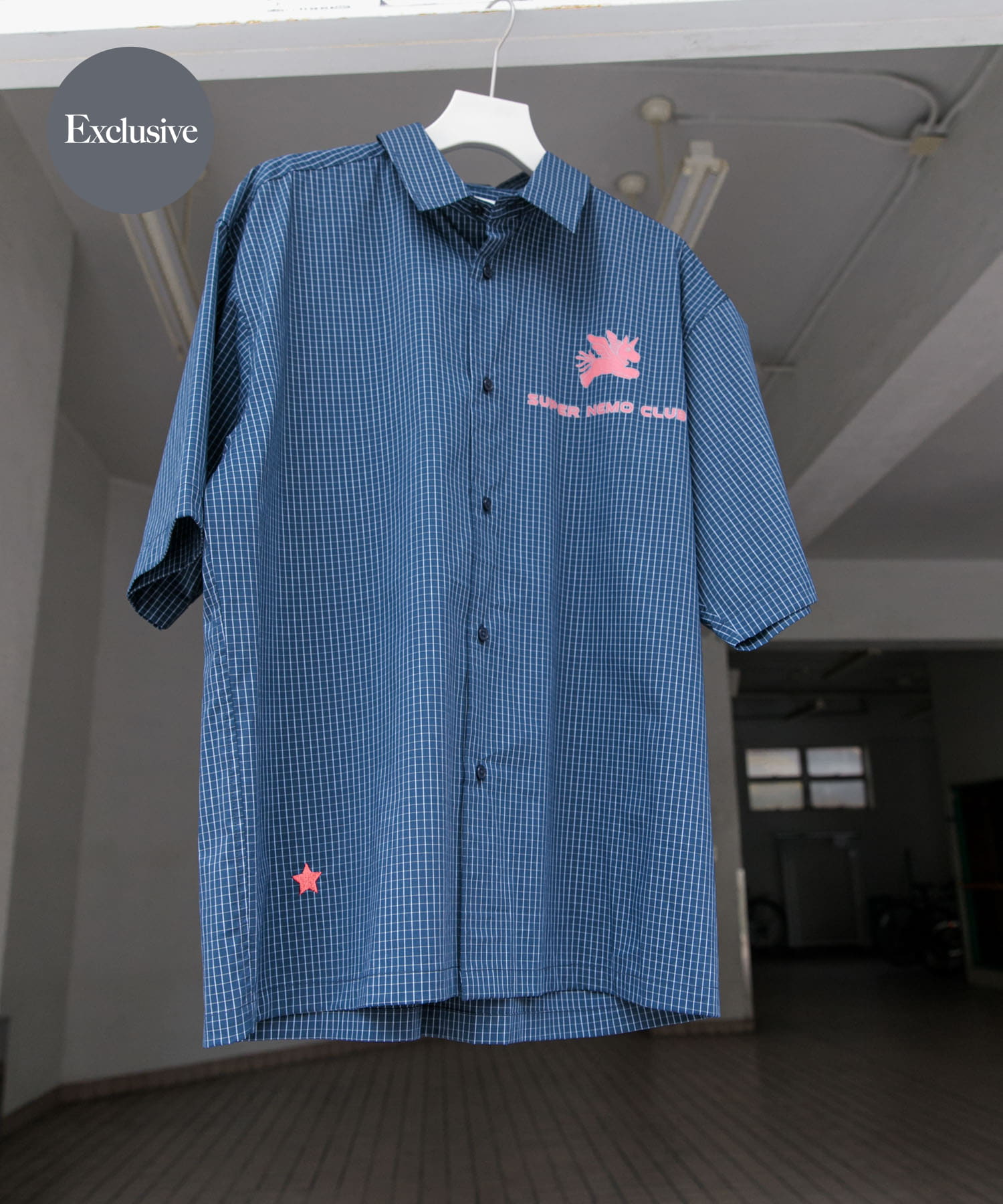 『別注』SHUHEI KOKI×SENSE OF PLACE　チェックシャツ NAVY M